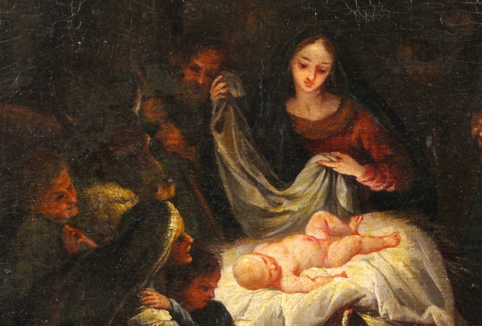 Nativity Baroque Oil Painting Italian School 17th-18th century