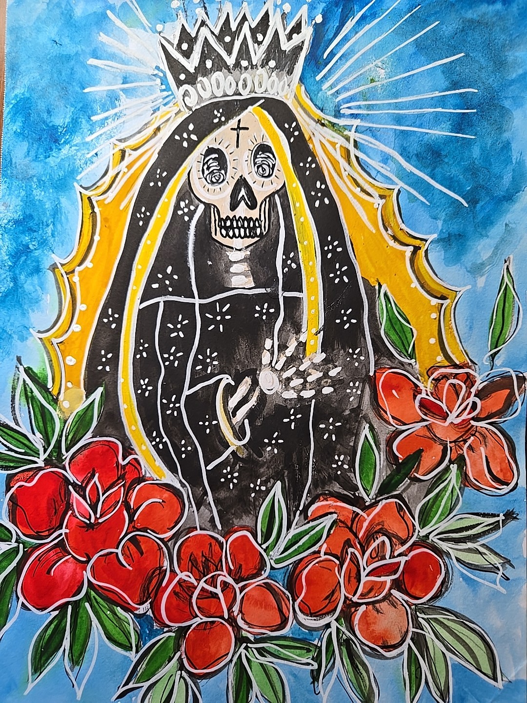 Sketchbook Page. Signed. 7 in X 10 in. Mother Mary. It’s An Artisan Thing.