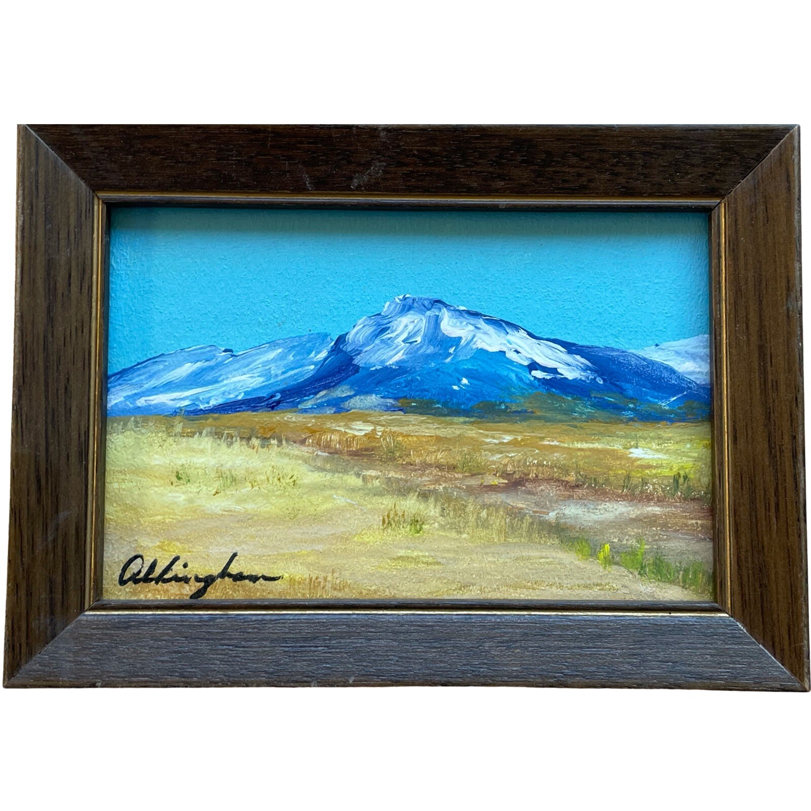 Sangre de Cristo Mountain Landscape New Mexico Acrylic Painting Signed Allingham