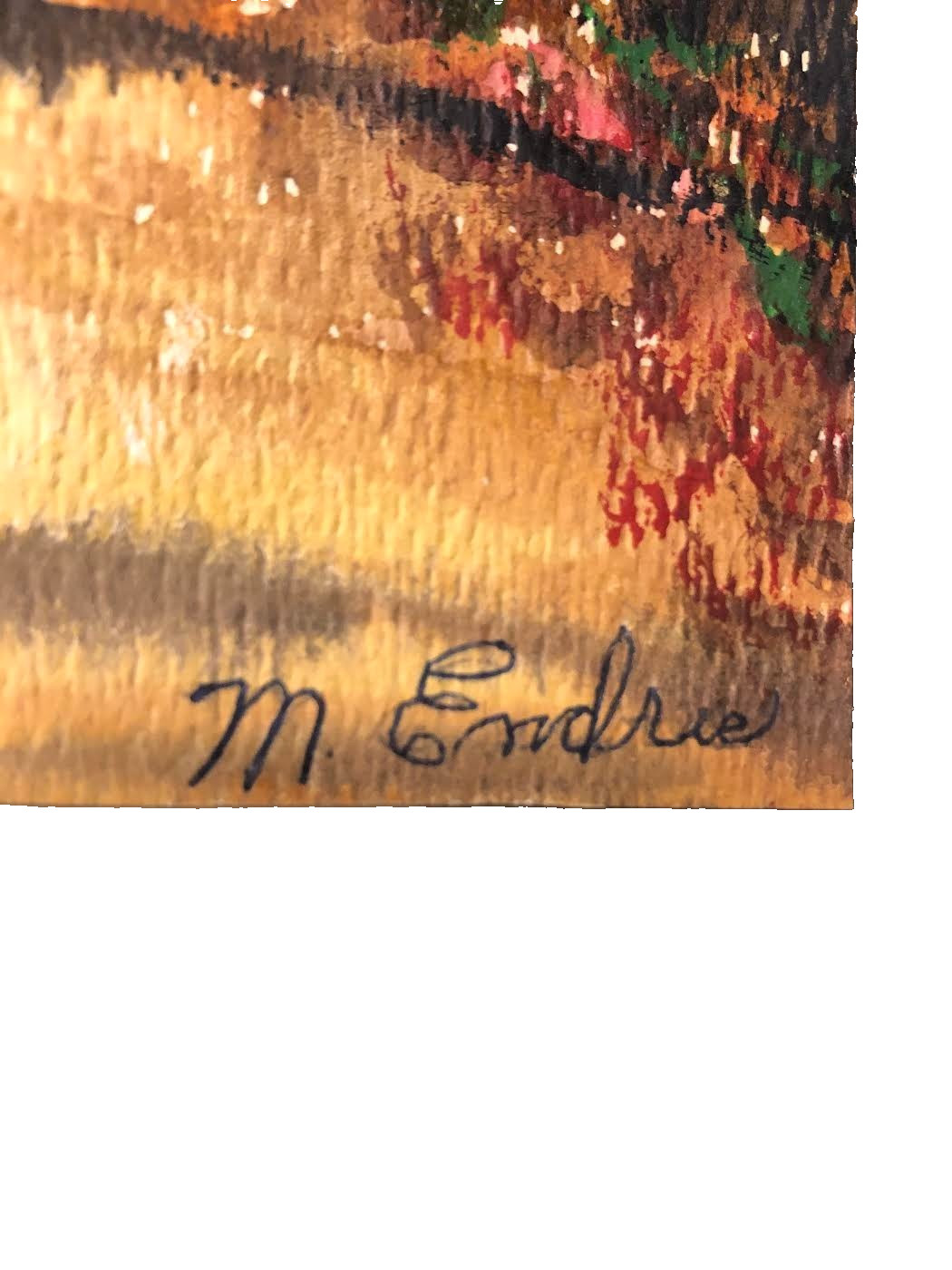 Cabin in the Woods by M Endre Watercolor 16.5″ by 11.5″ Vintage
