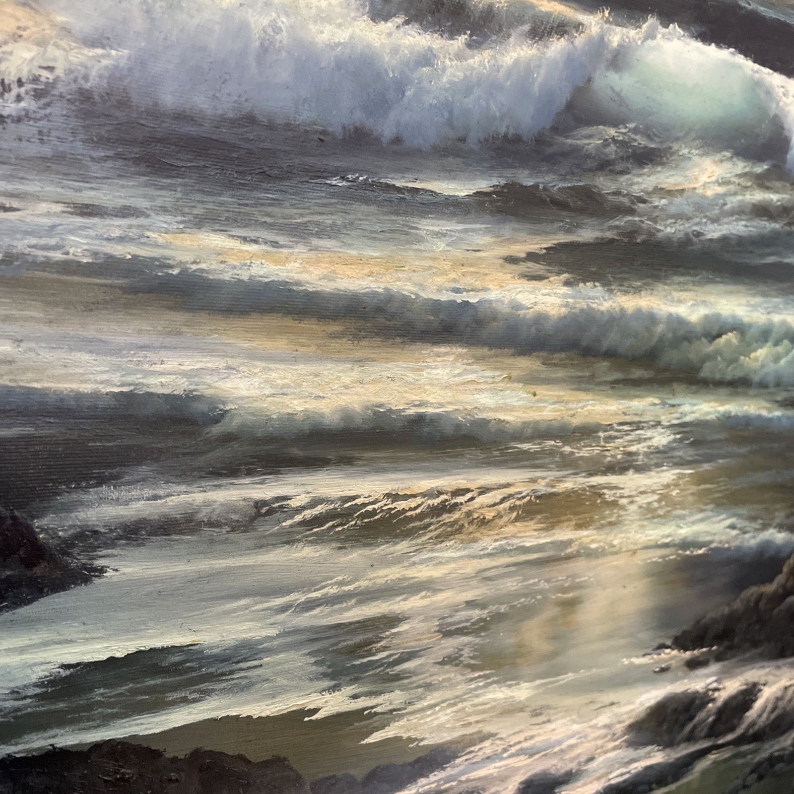 Judy Dy’Ans oil Original Painting Art Moonlight paradise