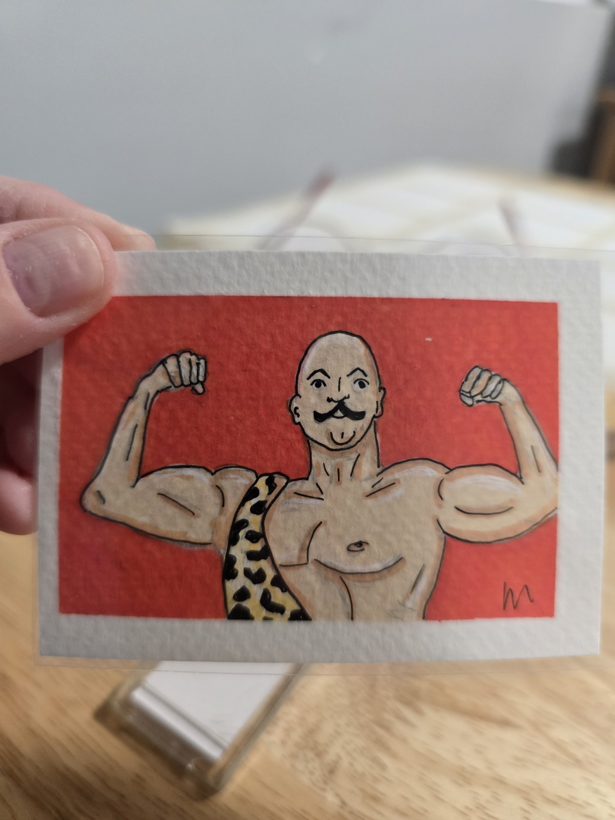 ACEO Original Painting Acrylic The Strong Man American Horror Story