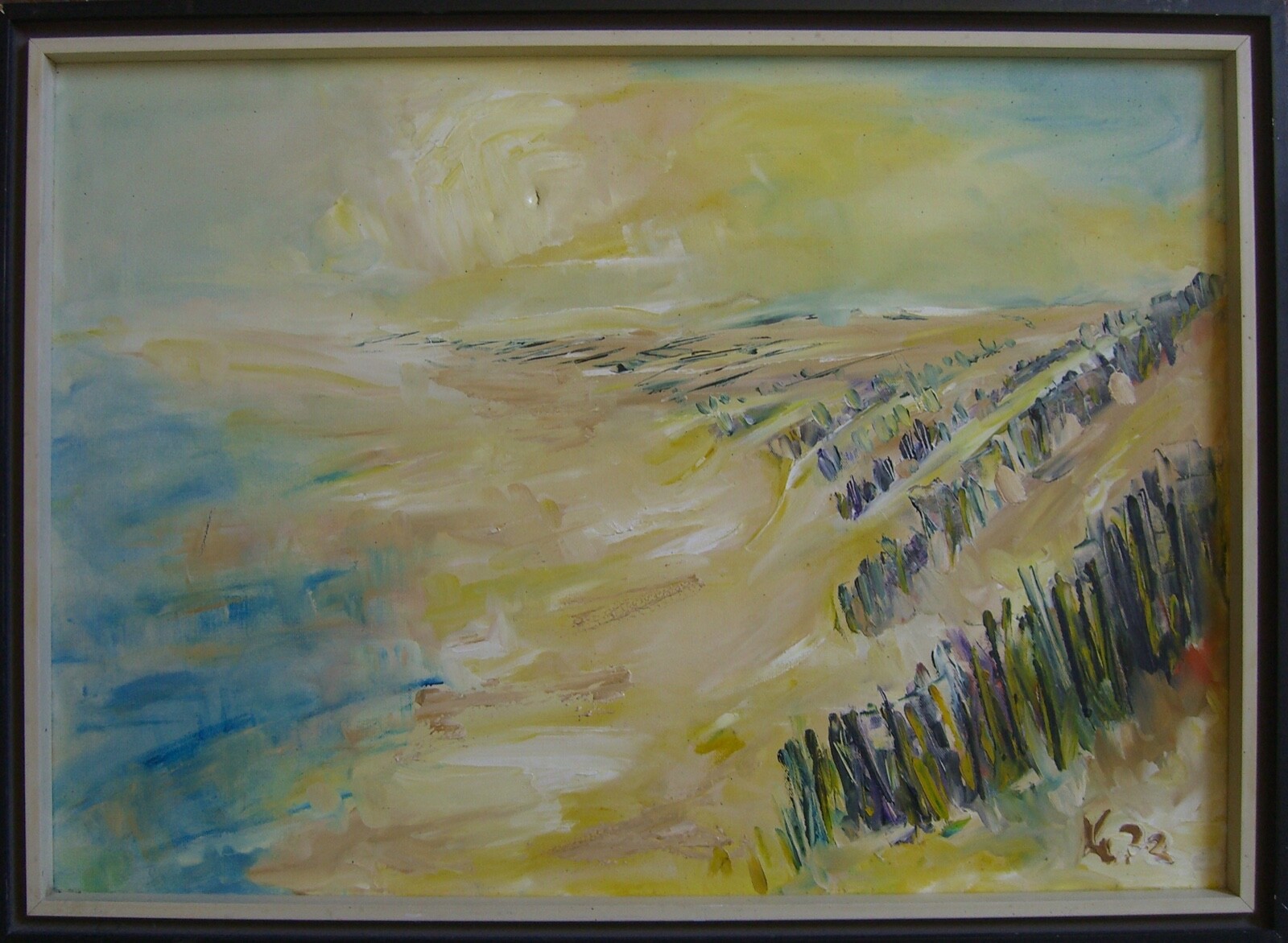 ::OIL PAINTING ° DUNE LANDSCAPE NORTH SEA BALTIC SEA ° SEA EXPRESSIONISM SIGN. DAT. ’72