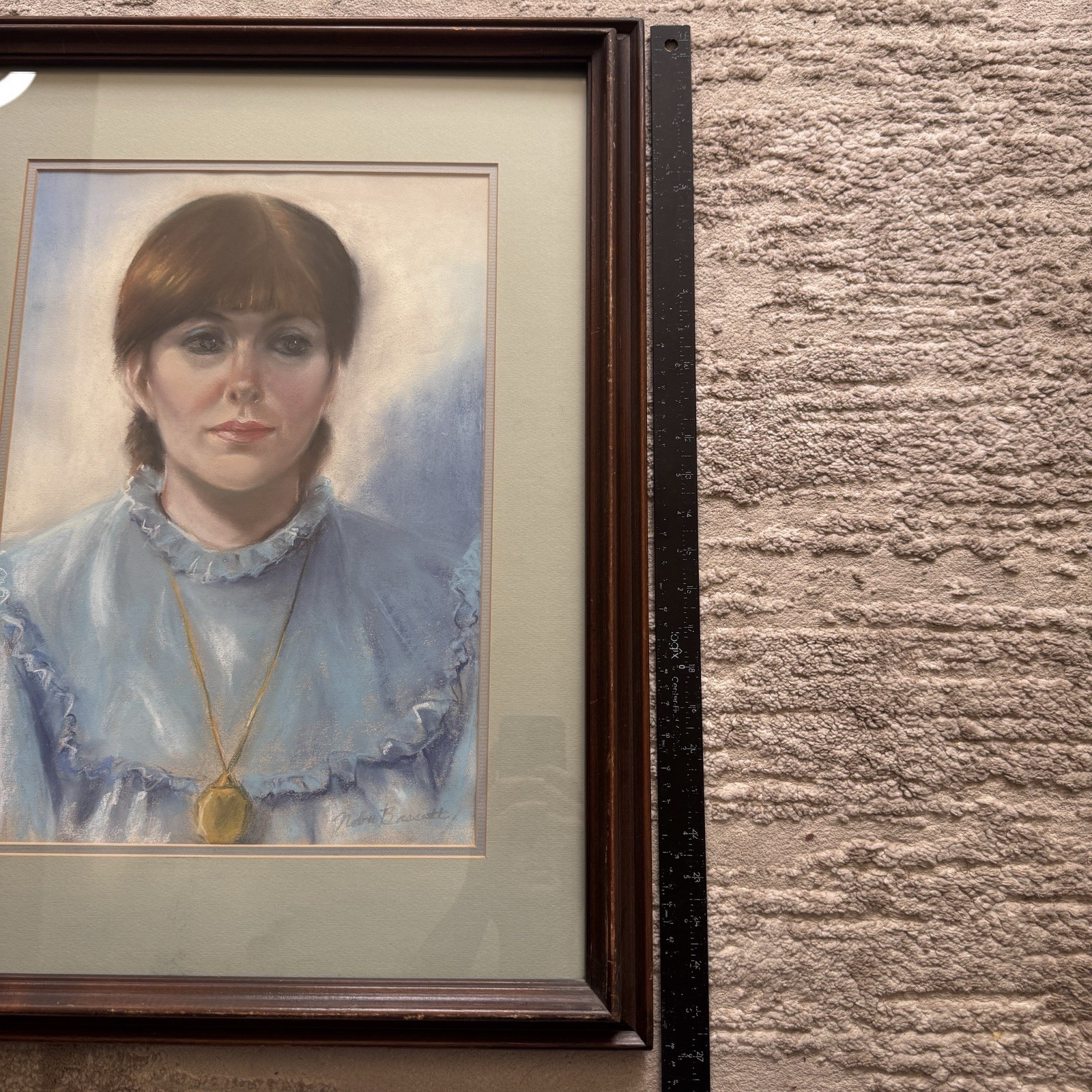 Vintage Nobuko F Bassett Portrait Pastel Painting Woman LC New Mexico Framed