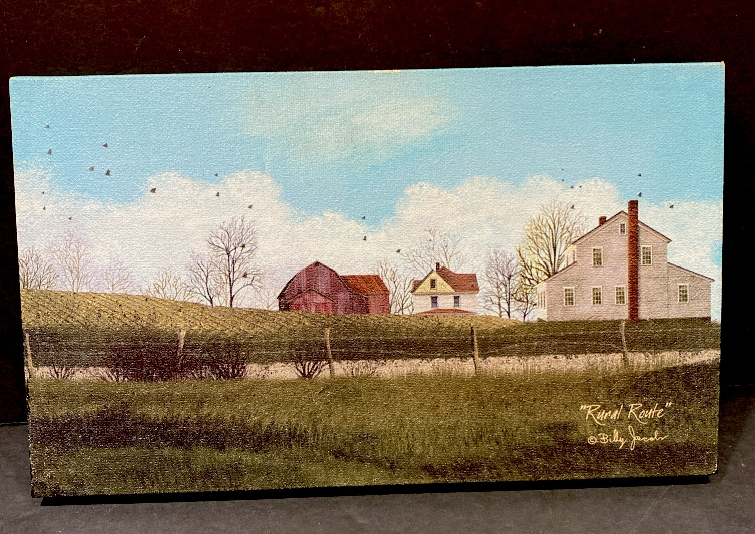 “Rural Route” By Billy Jacob’s Wall Mount Small Art Picture On Canvas Farm House