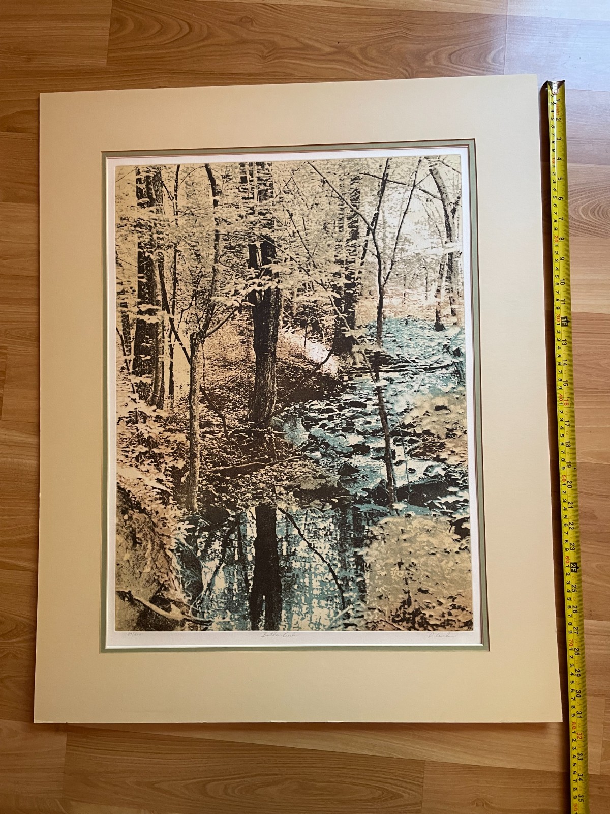 Beautiful Creek Lithograph Signed & Matted
