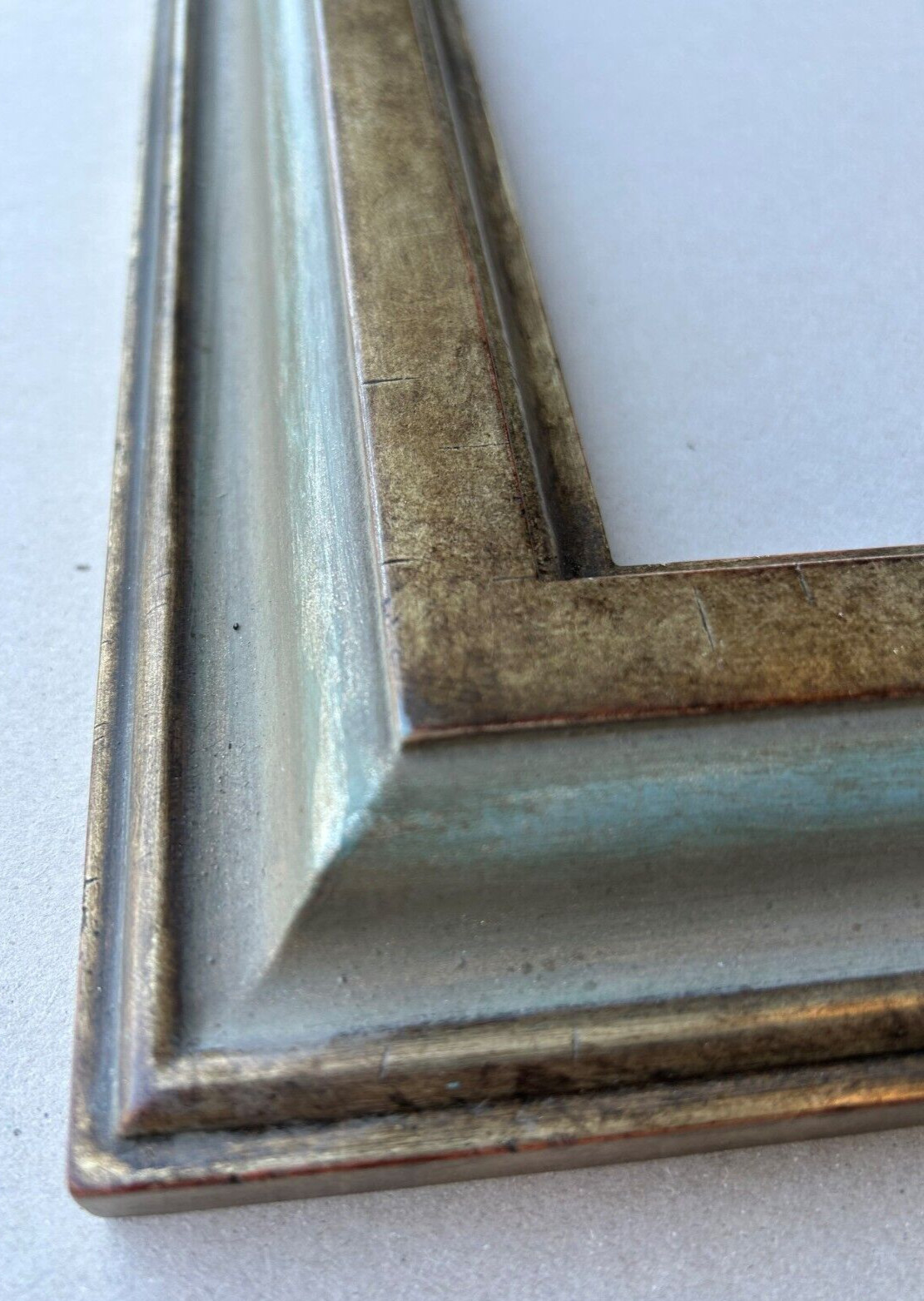 2 1/2″ wide 7″ x 12″ opening – 12k white gold with blue tiffany panel – USA