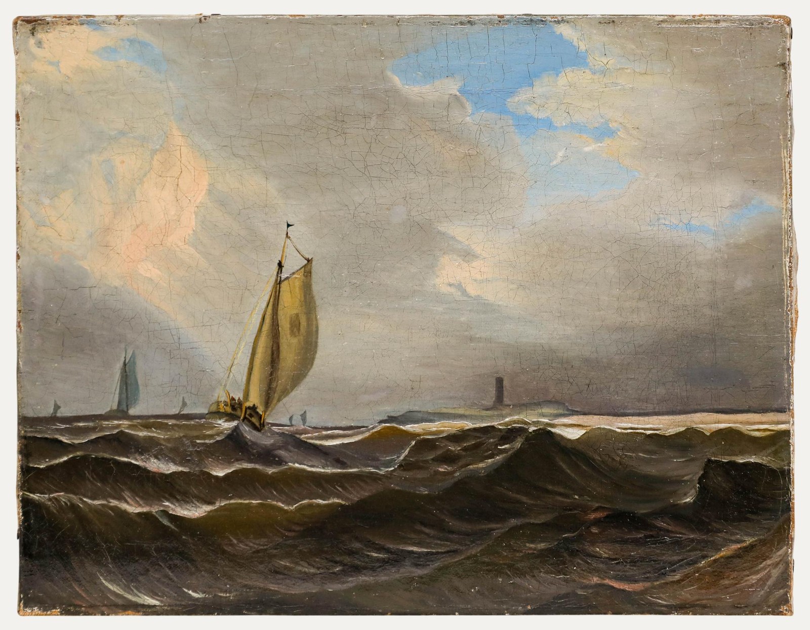 19th Century Oil – In Sight of the Lighthouse