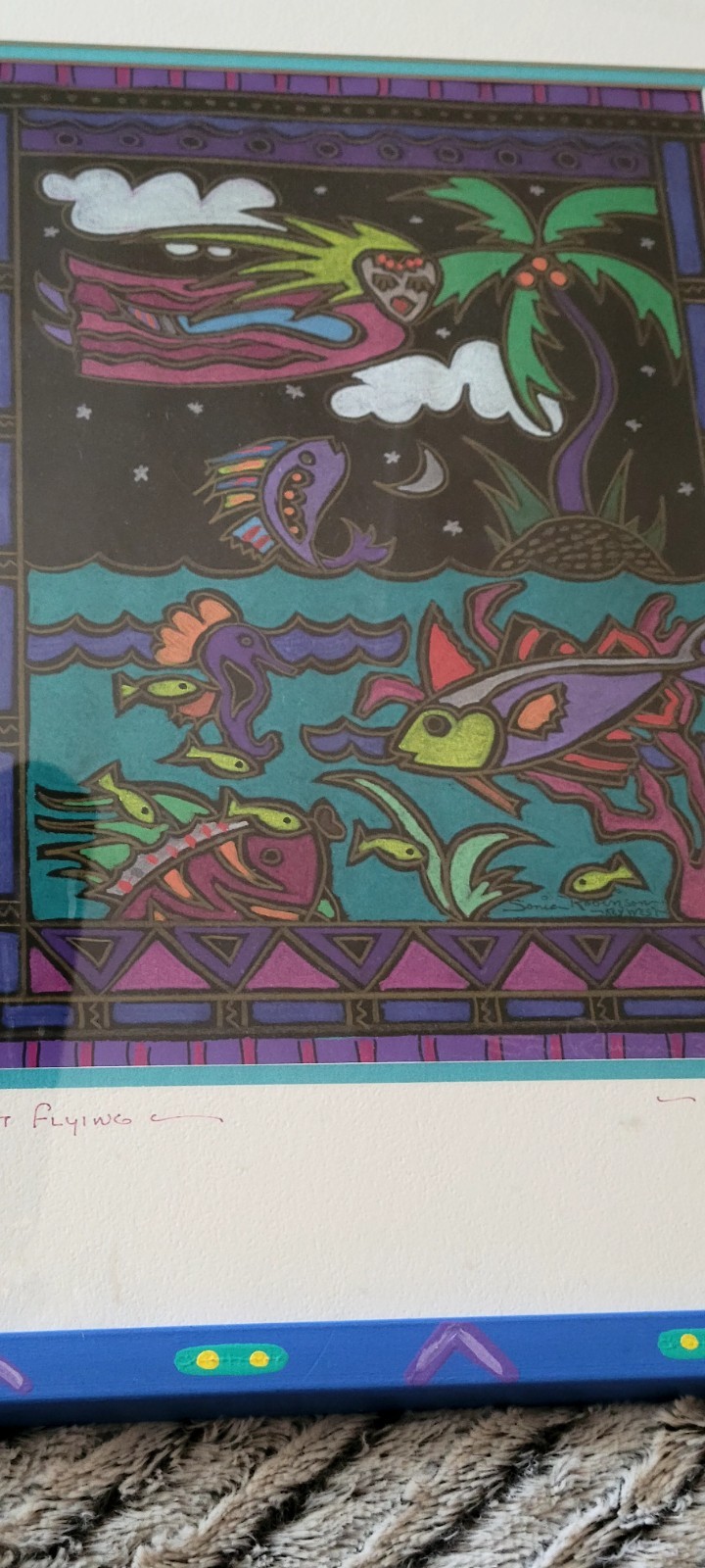 Sonia Robinson Night Flying – Key West – Original Pastel -(21×17) Framed.