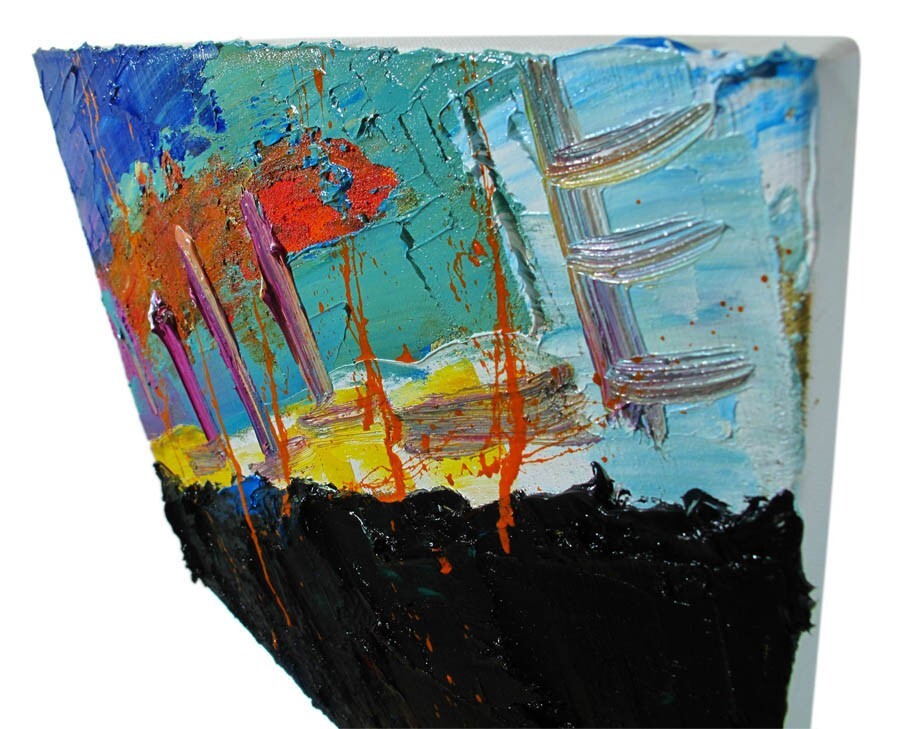 SIGNED ABSTRACT FLOWERS FLORAL█ORIGINAL█OIL█PAINTING█OUTSIDER█IMPRESSIONISM ART