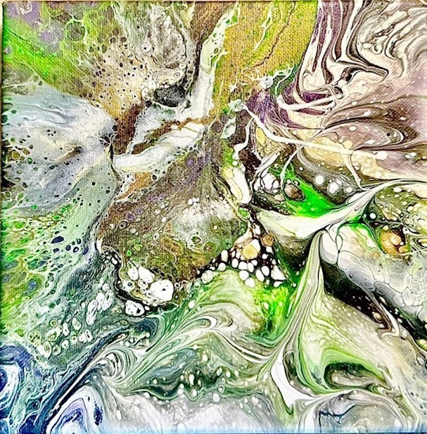 Original Acrylic 8″x8″ Canvas Art OOAK (One of a Kind) Auto, Date, Numbered 1/1