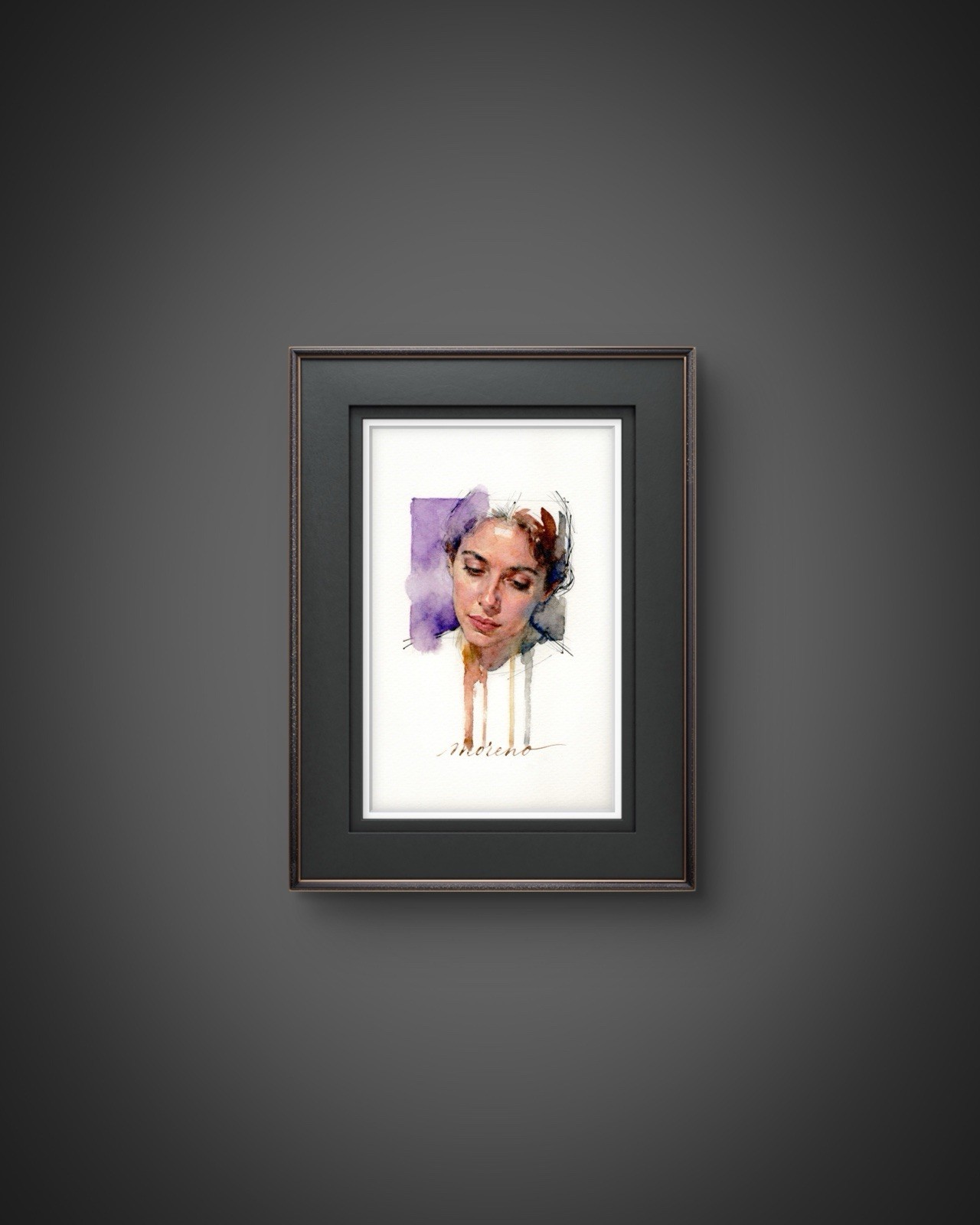 Original Female Figure Portrait Classical Painting 5.5×8.5 Book page