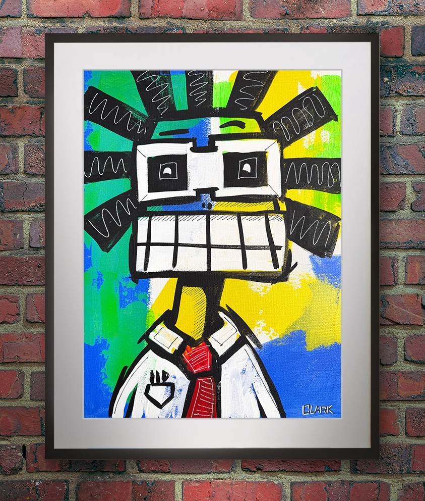 Vibrant Neo-Expressionism Portrait – Acrylic Painting 16×12″ Stretched Canvas