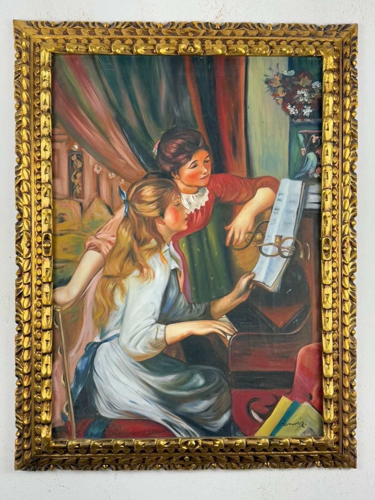 Pierre-Auguste Renoir (Handmade) Oil On Canvas Painting signed and stamped