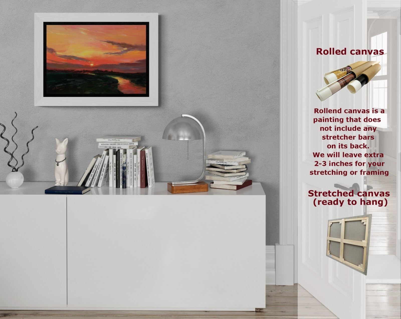 Sunset river painting IMPRESSIONISM original art Oil on canvas by A Onipchenko