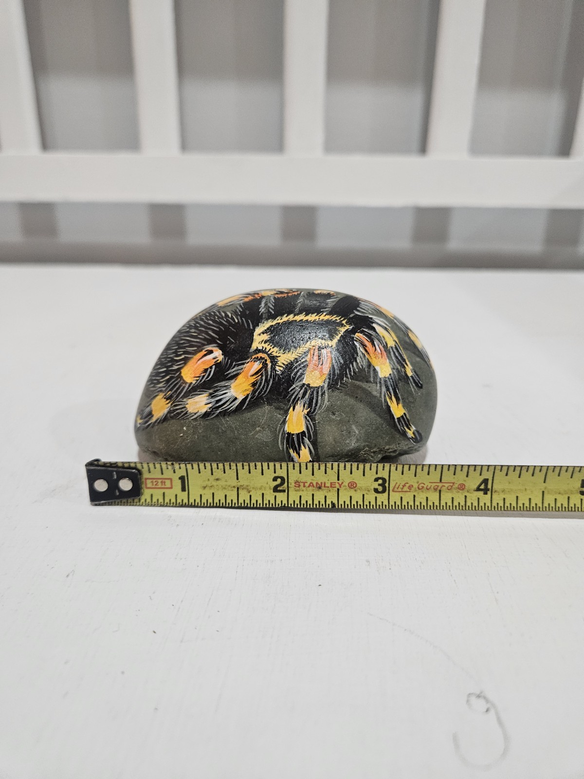 Handpainted And Signed Dimensional Mexican Redknee Tarantula On Rock