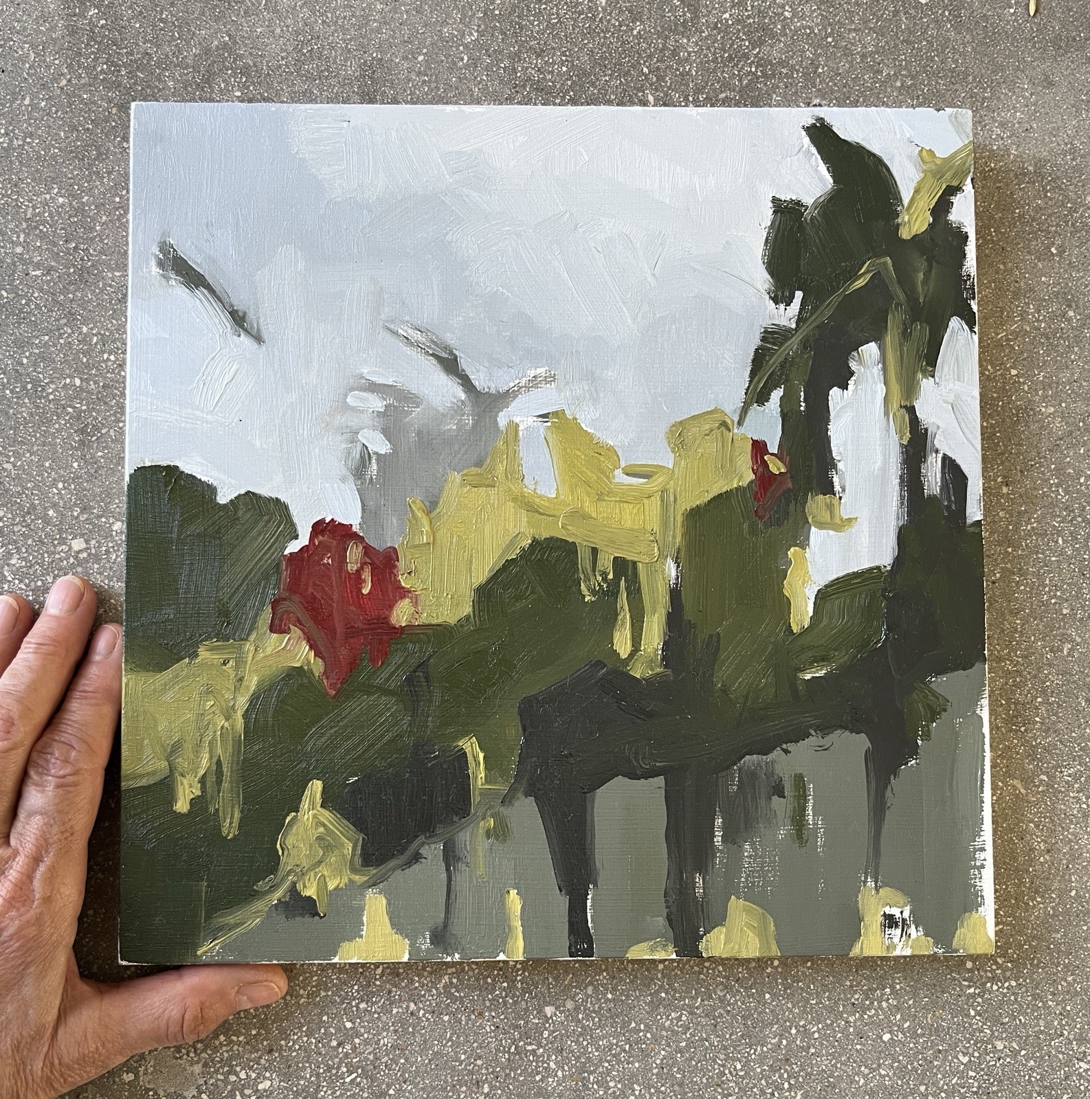 Modern Abstract Landscape One of Kind Fine Art Signed Oil Painting