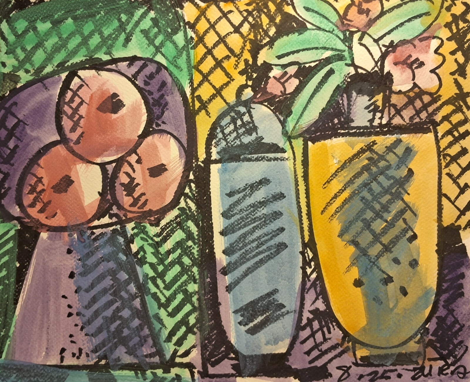 watercolor still life 11inx14in – by ronald allen 2024 / b413