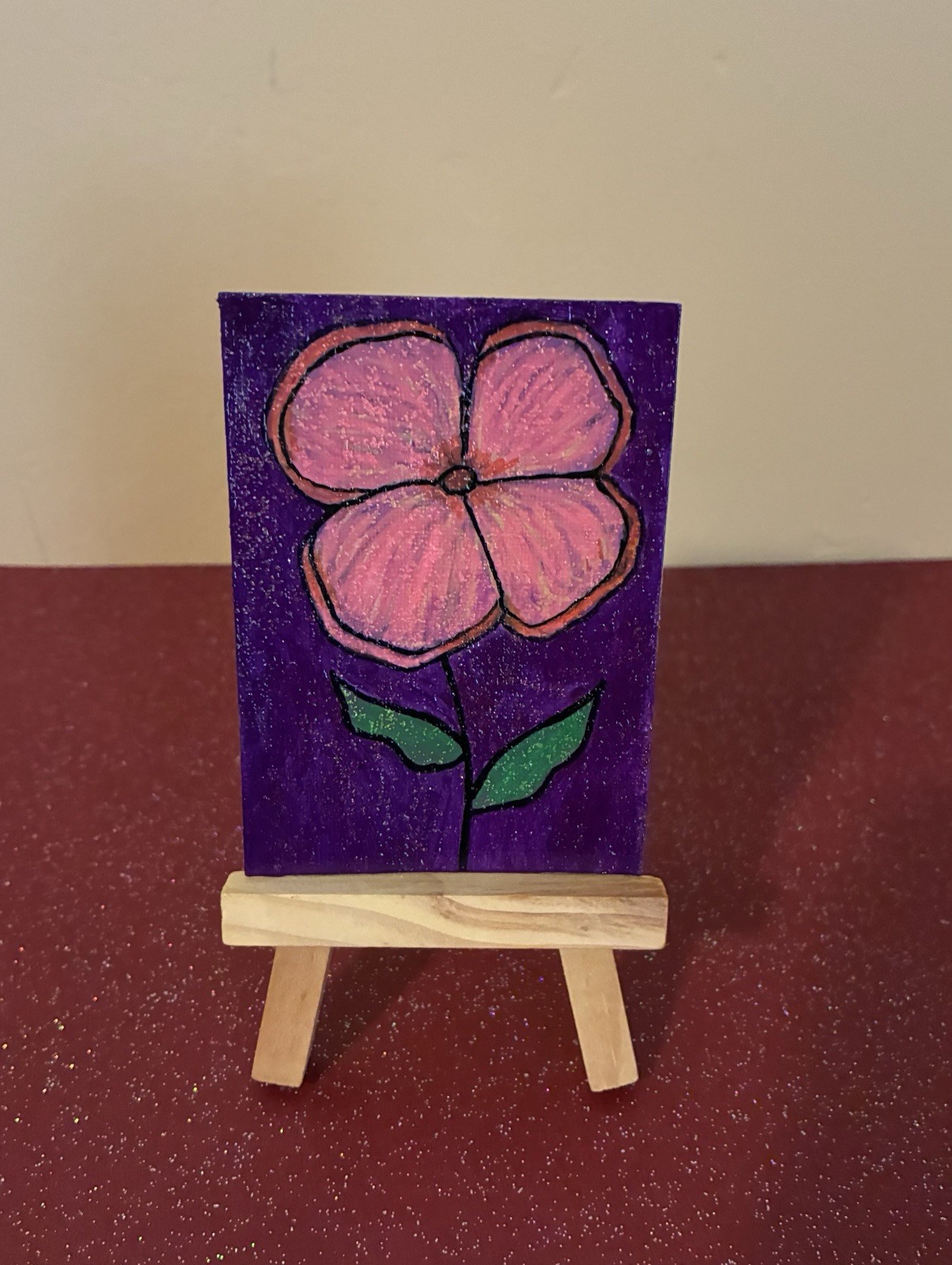 ACEO Original Acrylic Painting 2.5 x 3.5. ~ Bloom’n