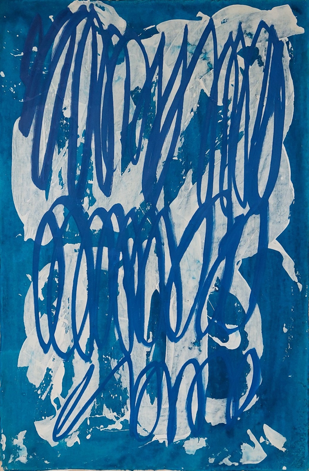Cy Twombly Signed Vintage Abstract Oil Painting on Canvas, Modern Art