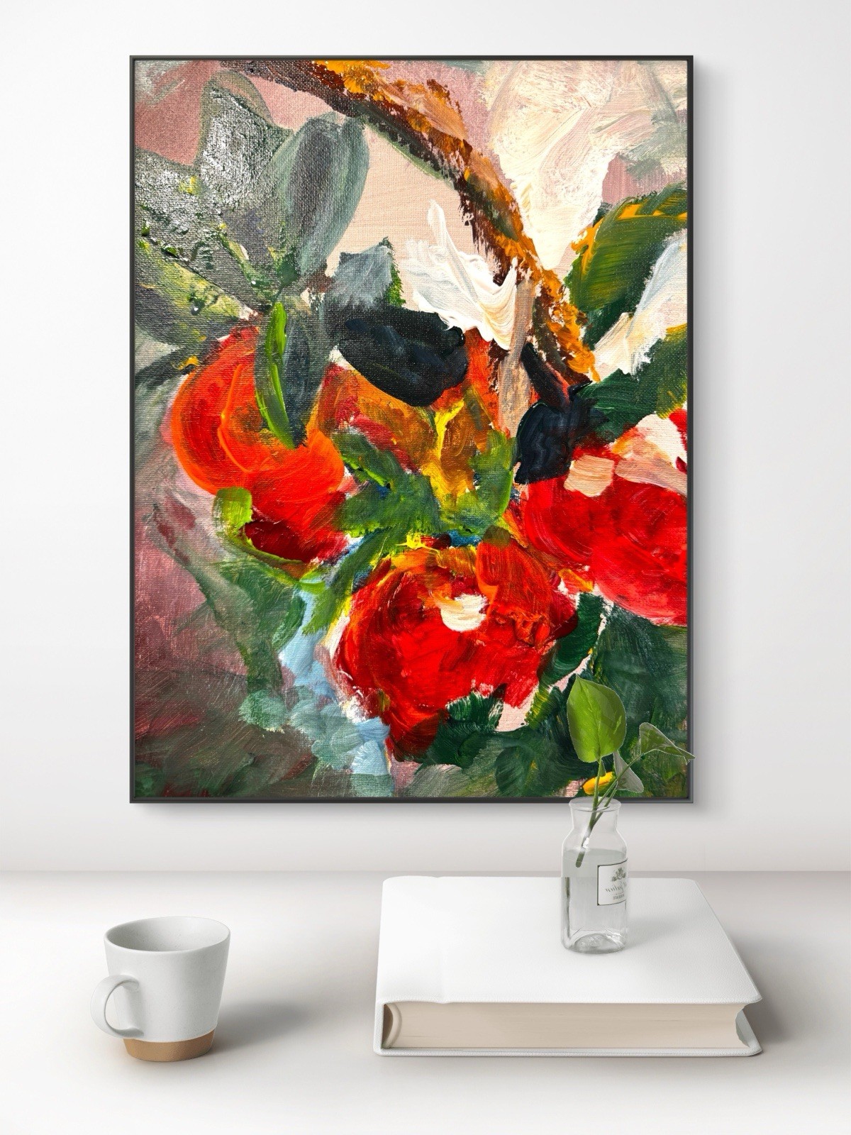 SAMATOWIC Original Abstract Apples Expressionism 11x14Handmade Signed Art 252