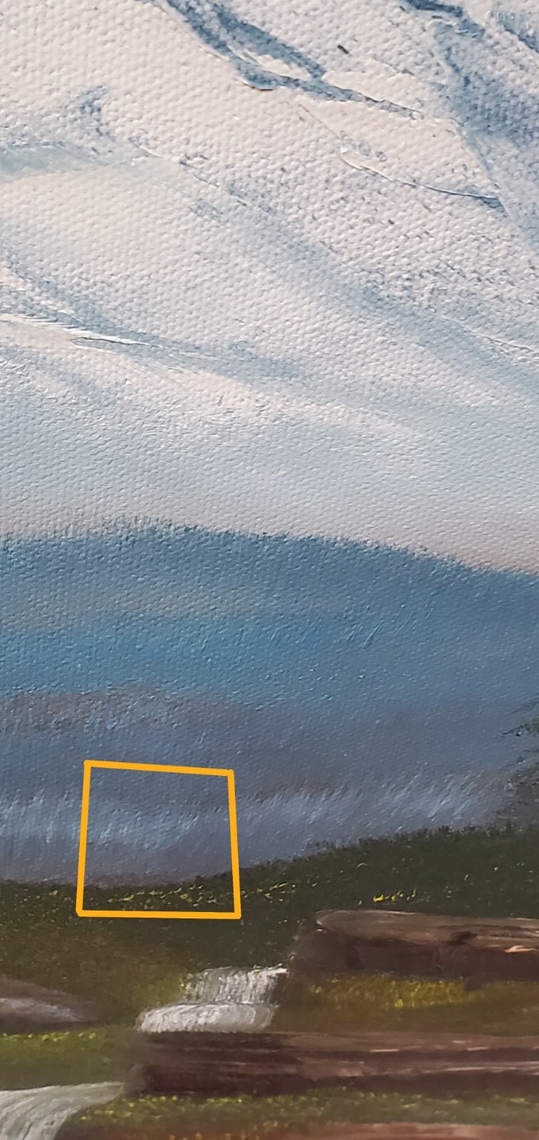 Bob Ross Inspired Landscape Oil Painting, Mountain Scene, 24″ x 18″