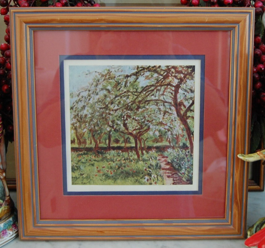 VTG 1980’S FRAMED CLAUDE MONET COLOR PRINT OF «APPLE TREES IN BLOOM AT GIVERNY»