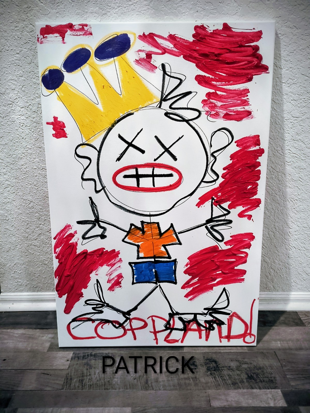 Trey Coppland, Patrick Pop Art Acrylic Painting, 24+36 in, 2026, Signed