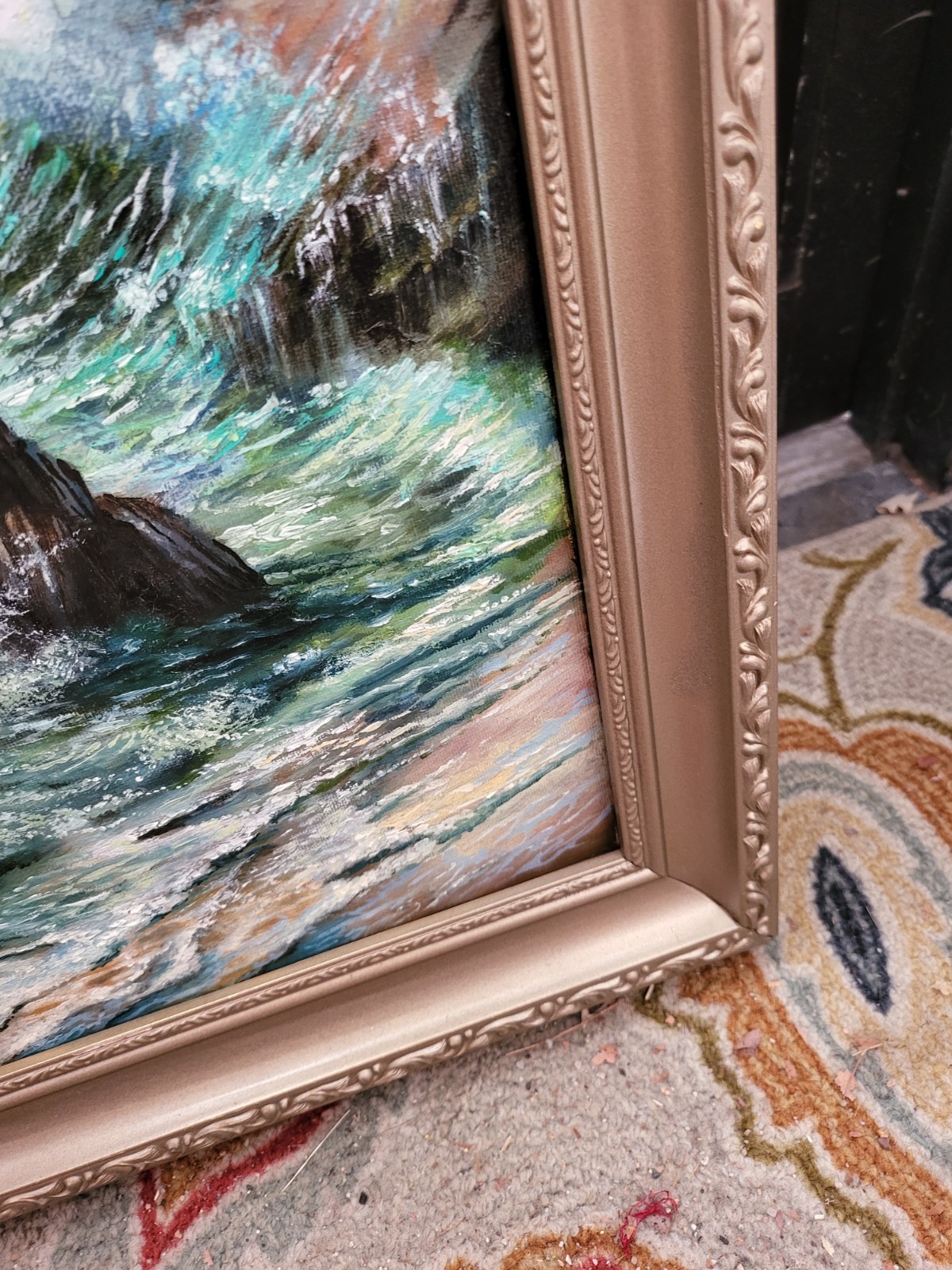 Viktor Lyntuynenko Signed Seascape Oil Painting 18×24 Canvas Framed (#2)