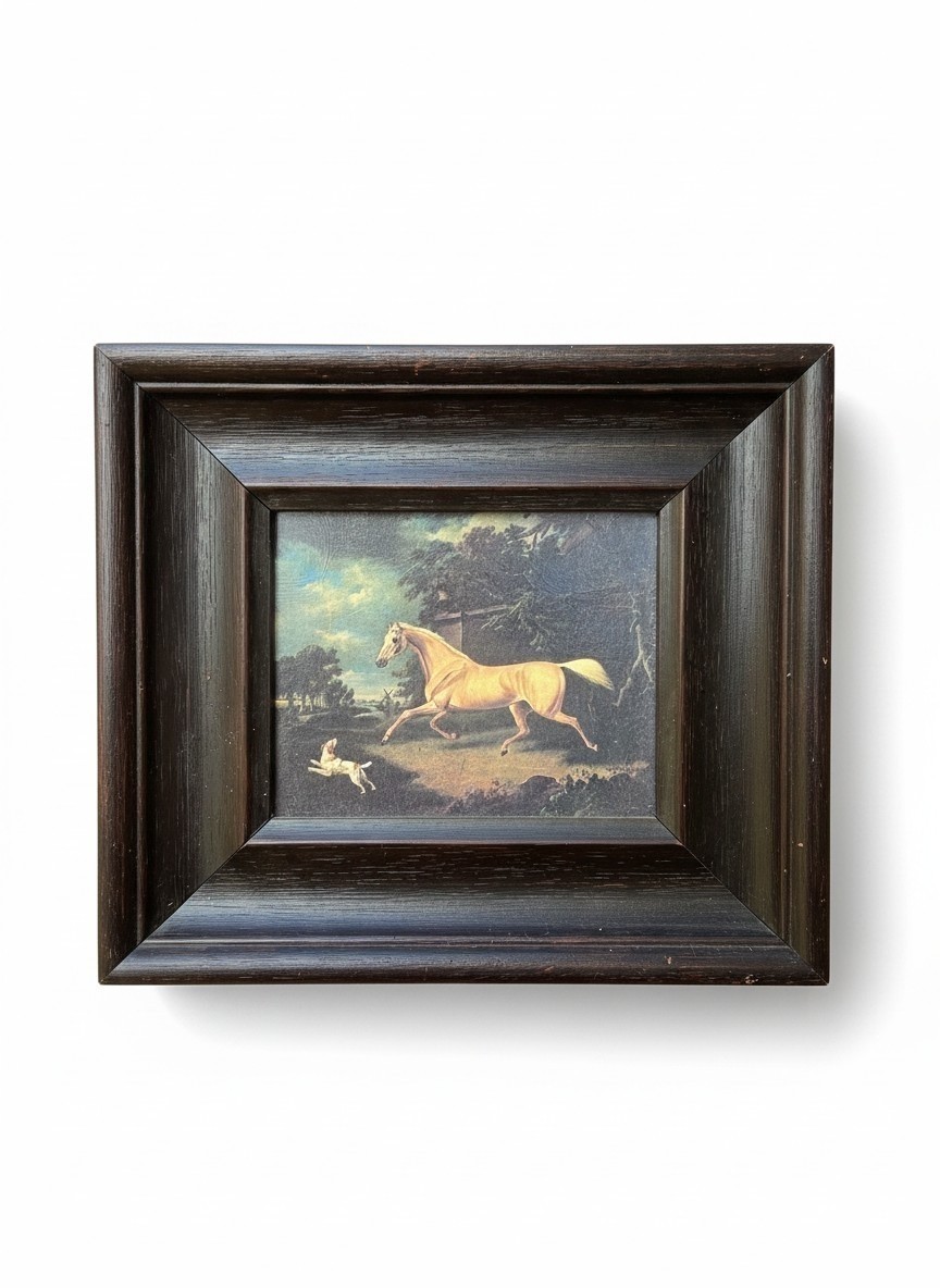 A Palomino & A Spaniel Landscape by Charles Towne Mini Giclée Varnish Print