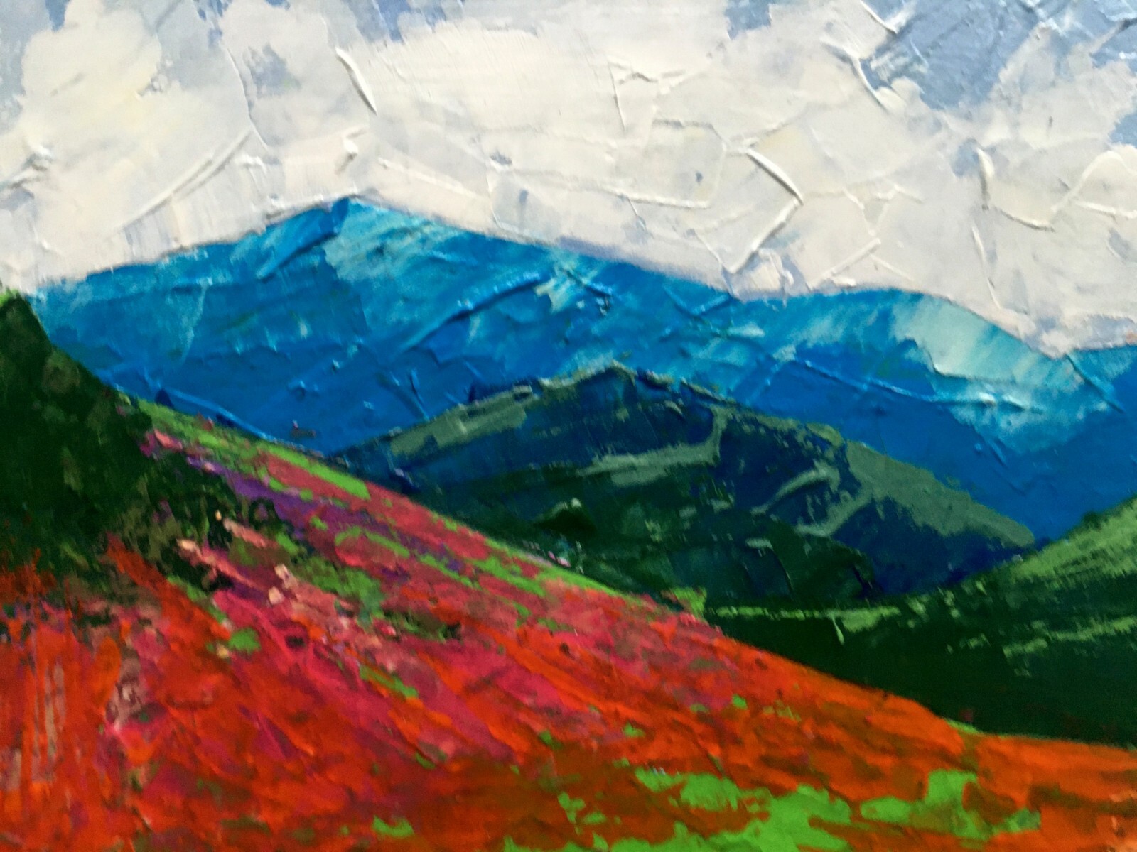 Oil Painting Carpathians Zadorozhnya V. Unframed Original Decor Art nAAA2583