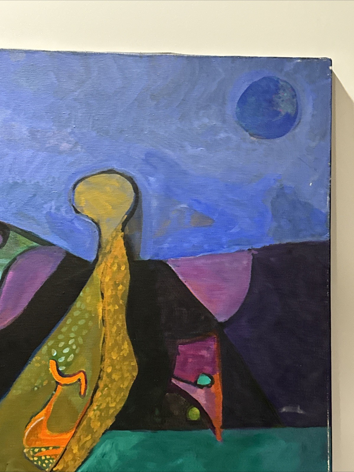 ABSTRACT PAINTING VINTAGE PHILIP NORTH CUBIST CUBISM FIGURES ORIGINAL High Noon