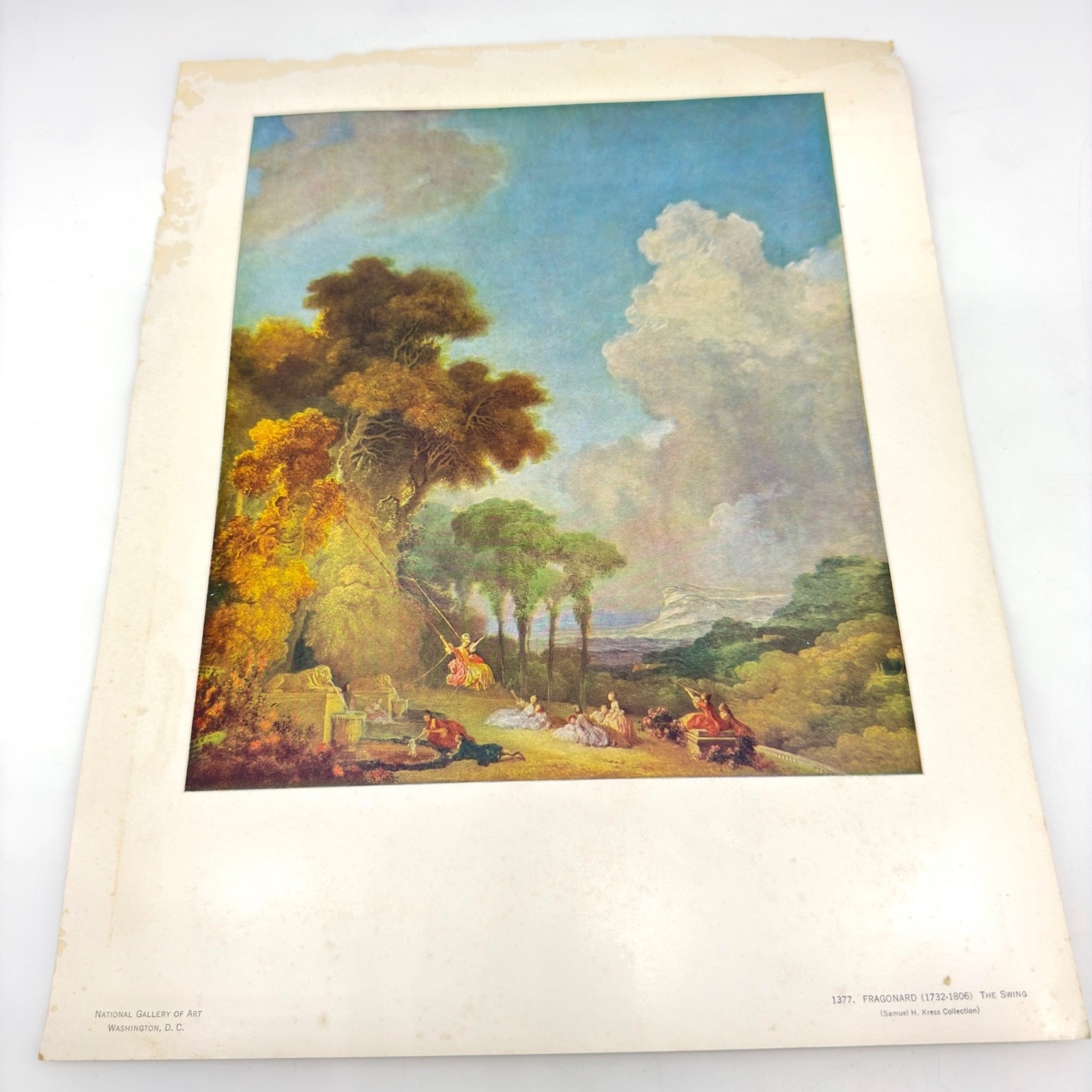 Vtg Fragonard The Swing Print National Gallery of Art 1377 Kress Collection Roco