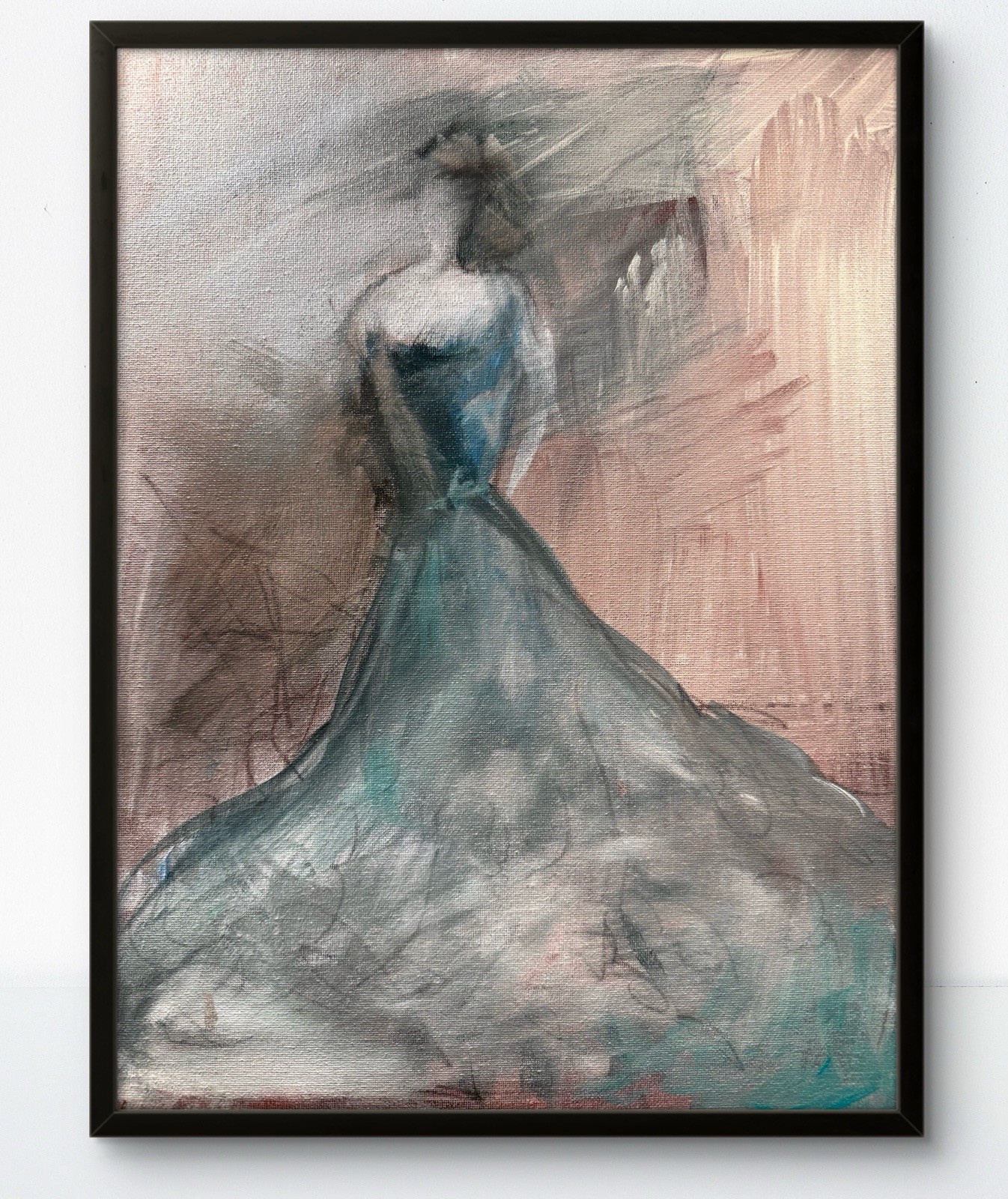 Original Art Abstract Expressionism 12×16 The Dress Handmade Signed Fine Art