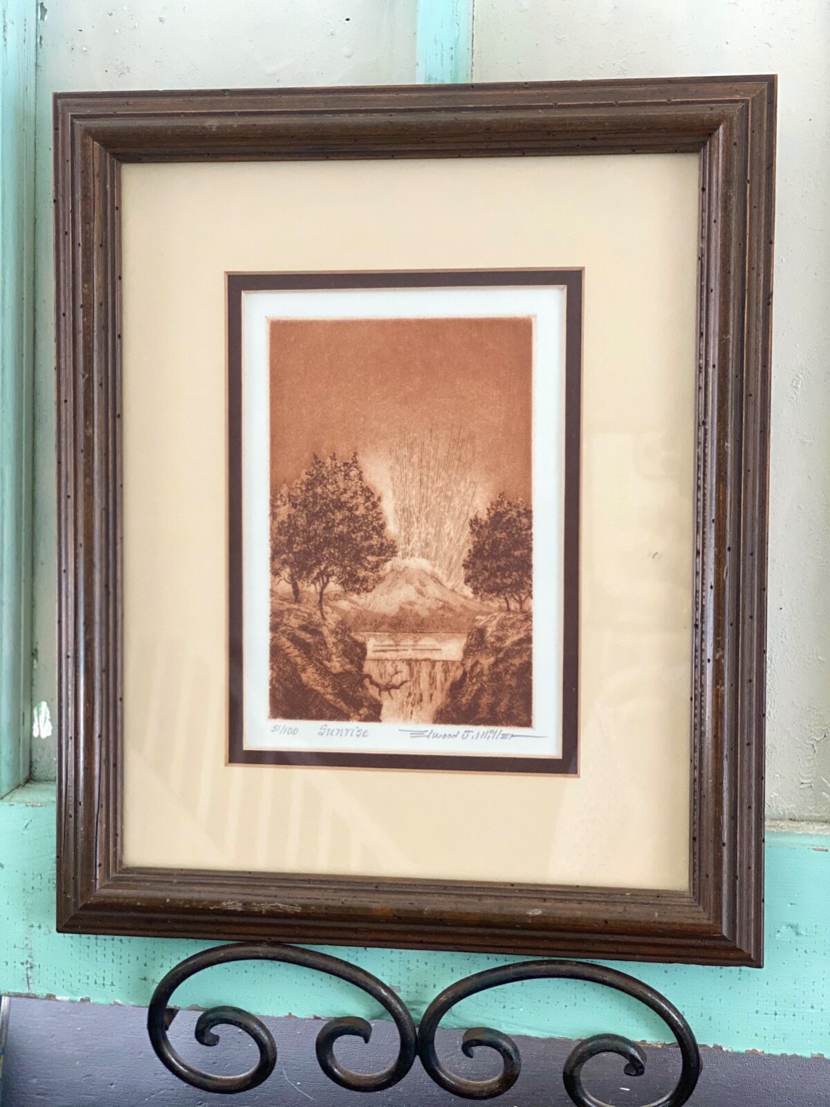 Handmade and Signed Art entitled Sunrise, Art featuring A Cliffside Sunrise