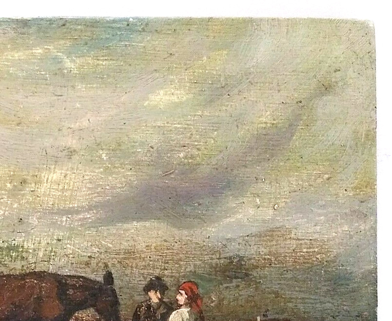 LISTED HUNGARIAN MIKULAS SZEMERE-SMRTNIK Sd ORIG OIL on WOOD FIGURES w/ HORSE