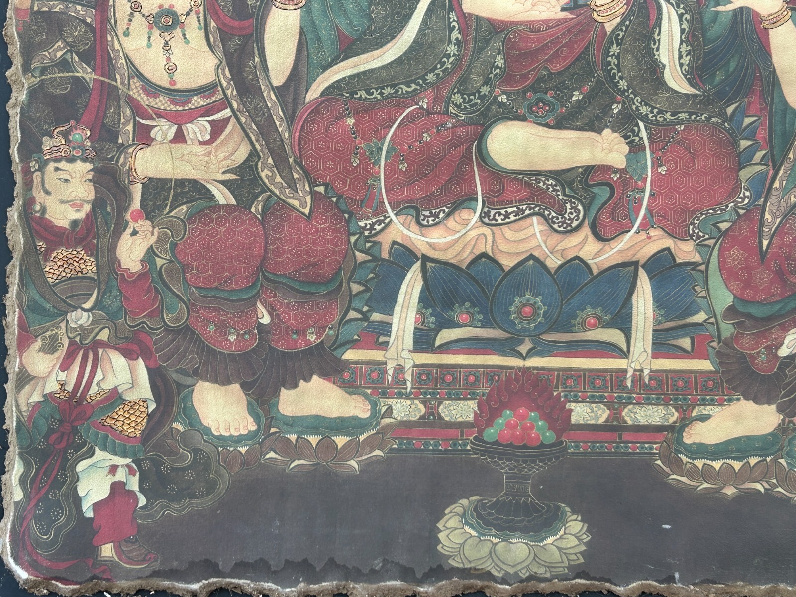 Oriental Tong Dynasty Style Bodhisattva Painting on Paper Mache Wall Art ws4515