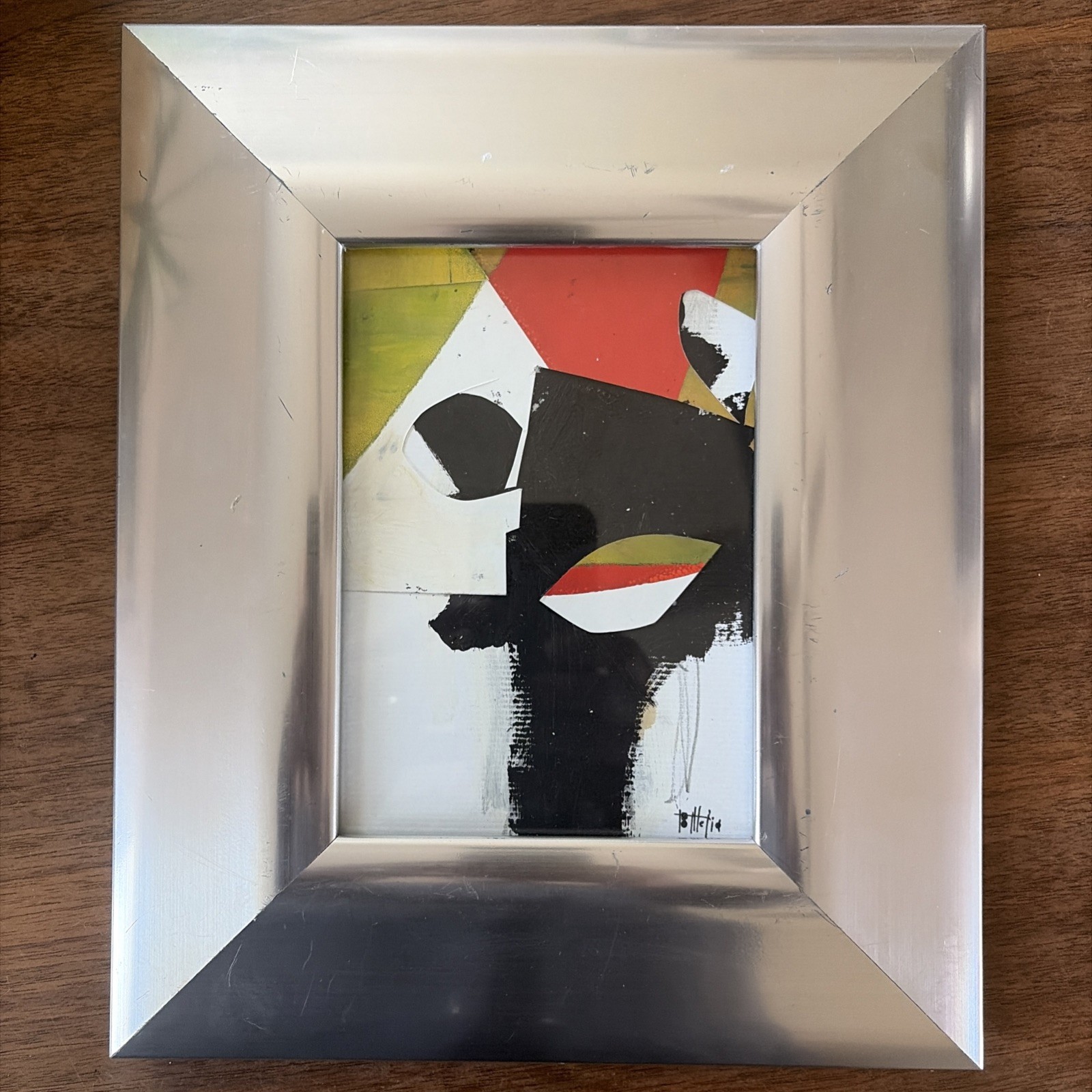 Beto Mejia Original Modernist Abstract Expressionist Art Painting Collage