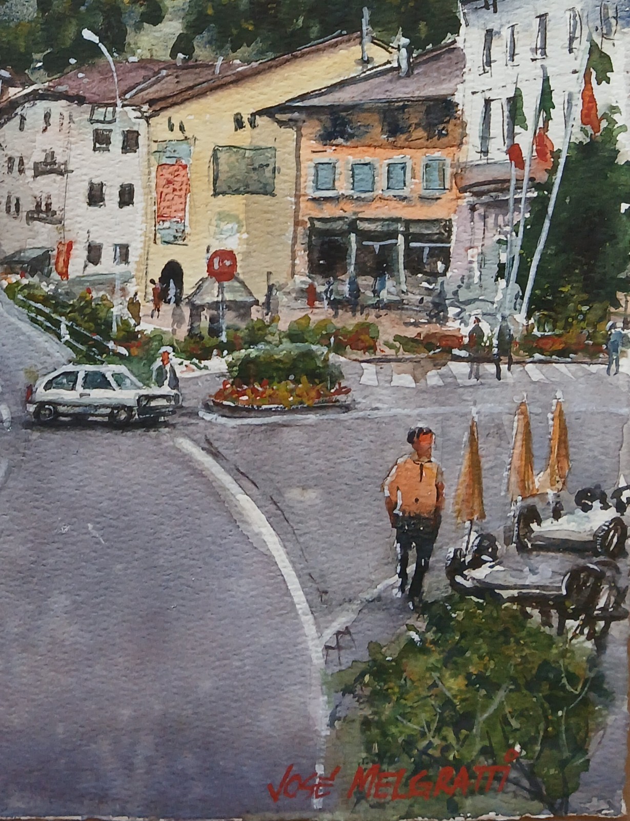 Watercolor Original Painting Moena, Italy 12″ x 16″ NOT A PRINT