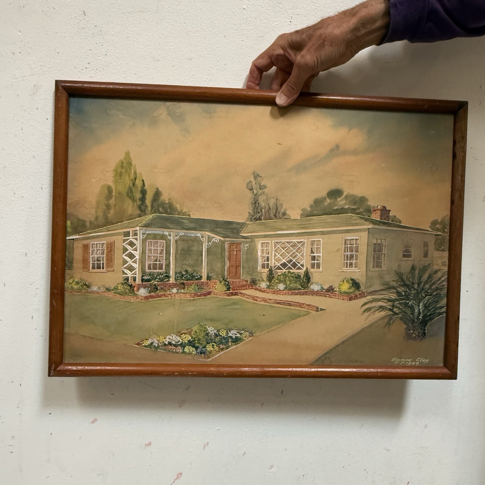 EUGENE CLAY PAINTING OLD AMERICAN Mid-Century California Ranch Home 1949