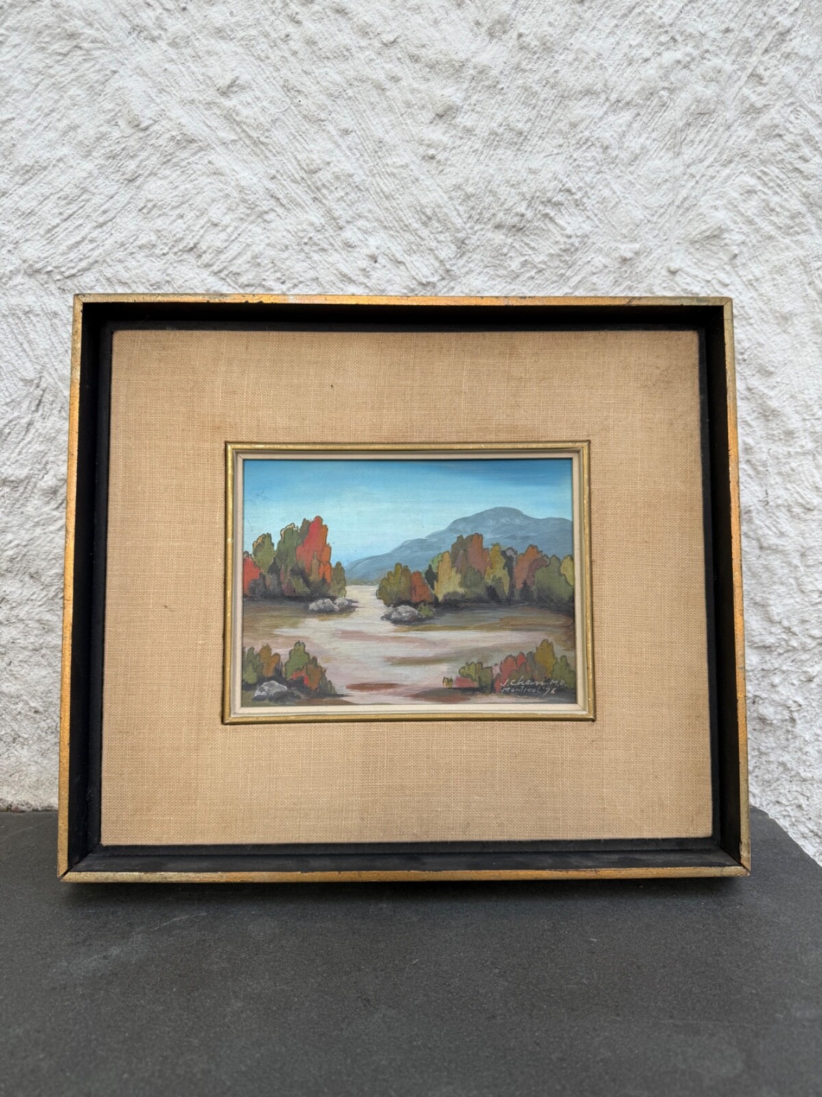 Vintage Impressionist Landscape Painting J. Cham M.D. Montreal Canada 1976