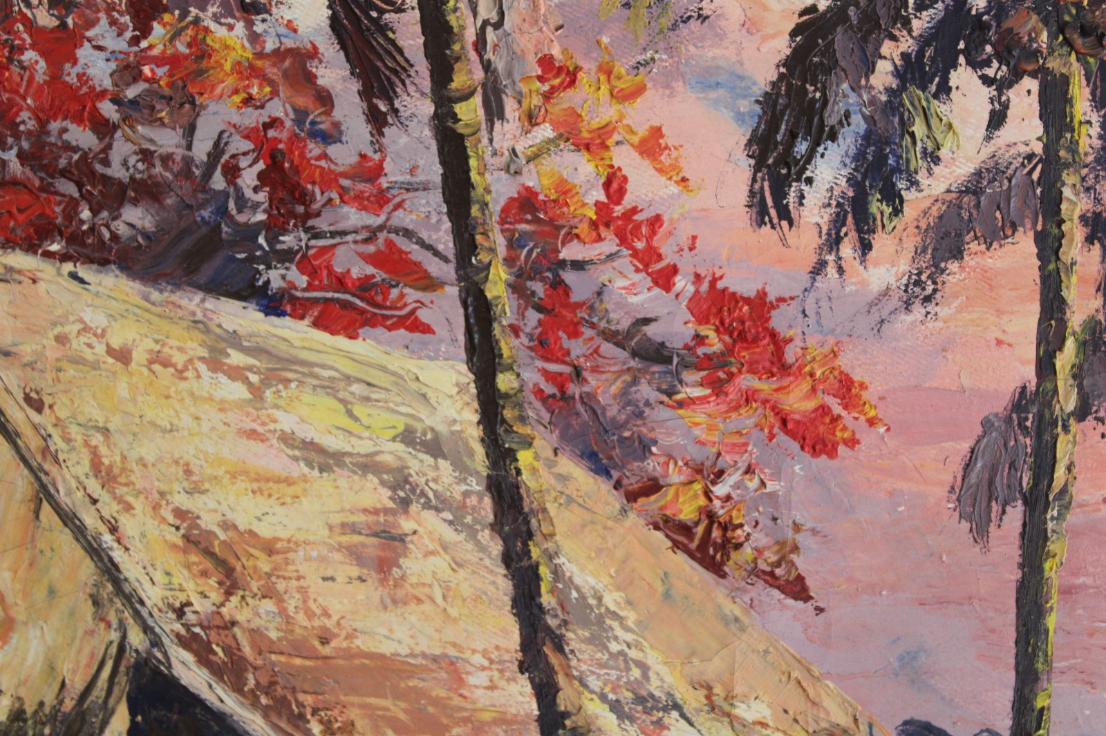 Chamnane Prisayne Oil on Canvas, Mekong River, c. 1971 Mid century, Vietnam