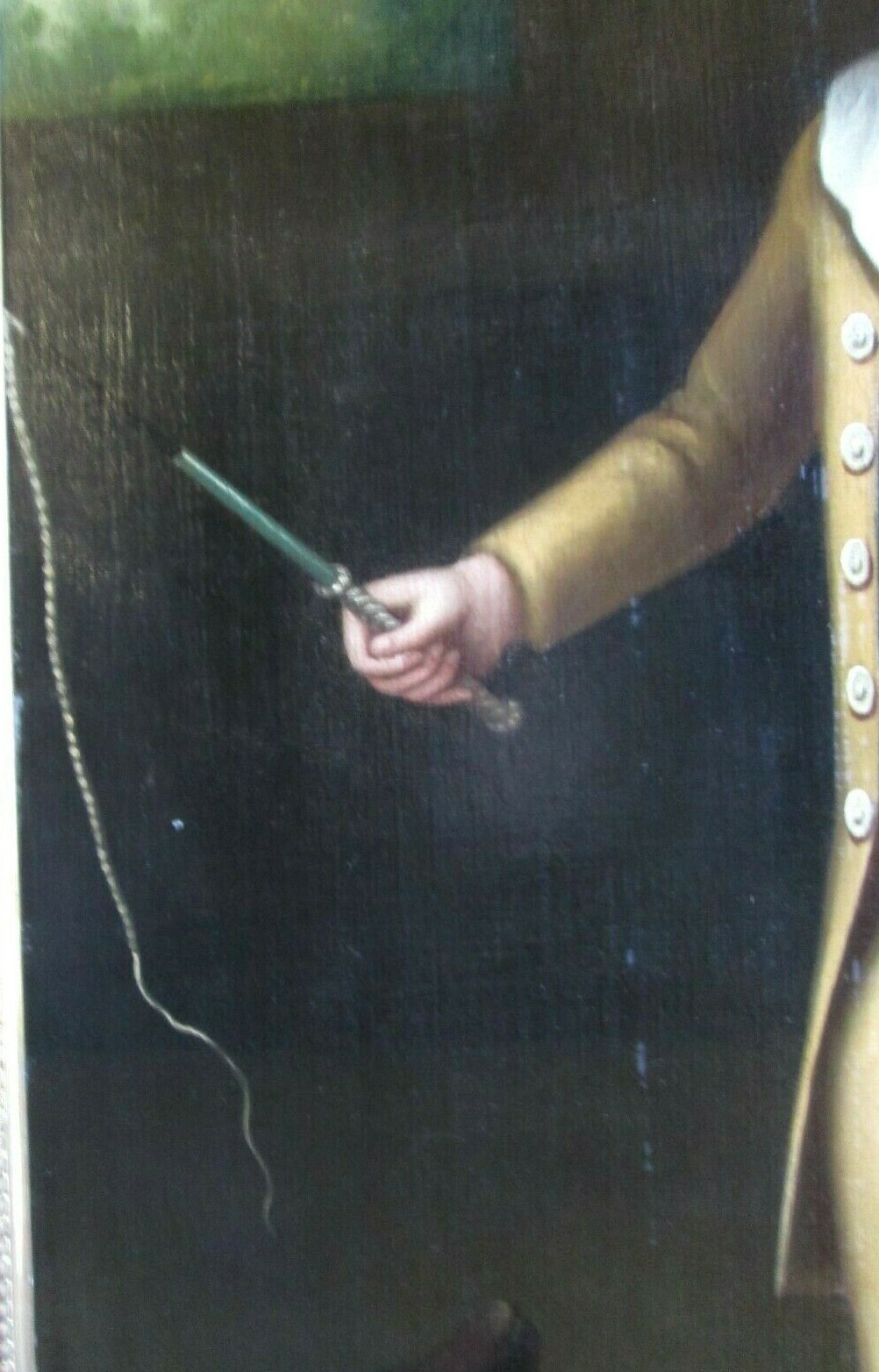 Lt. 1700’s 36″ x 50″ FRAMED 18TH C.AMERICAN PORTRAIT PAINTING O/C BOY W/DOG