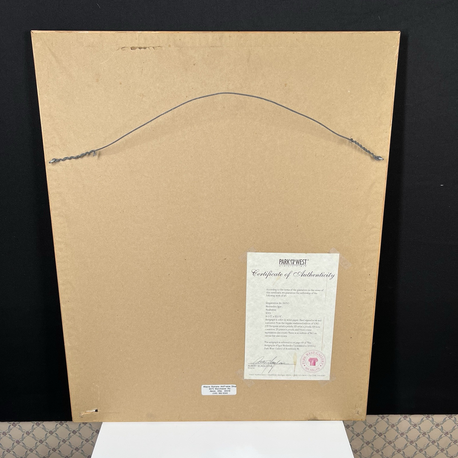 «MEDITATIVE» BY IGOR MEDVEDEV SERIGRAPH IN COLOR ON WOVE PAPER SIGNED IN INK COA