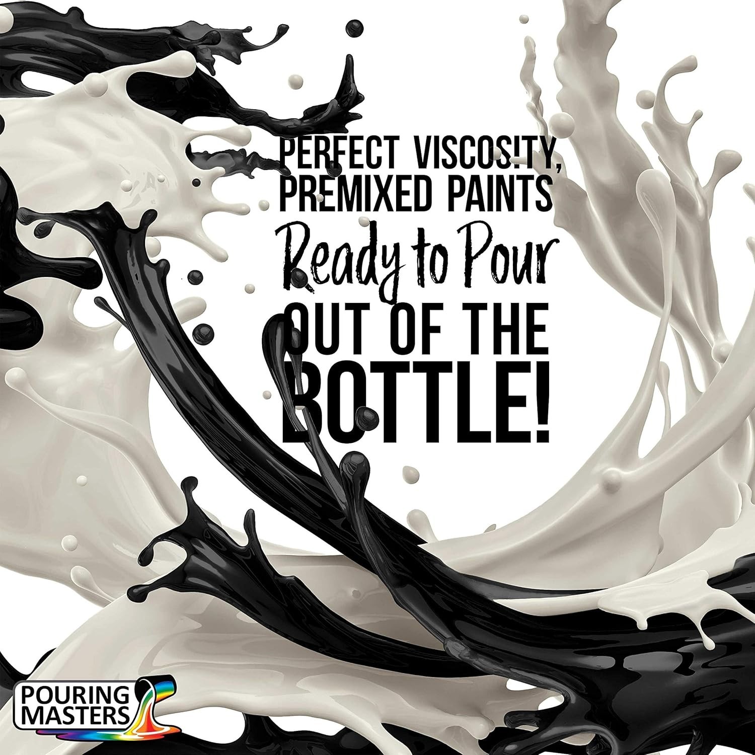 Ready to Pour Jet Black Acrylic Paint, 32 Fl Oz – Perfect for All Craft Surfaces