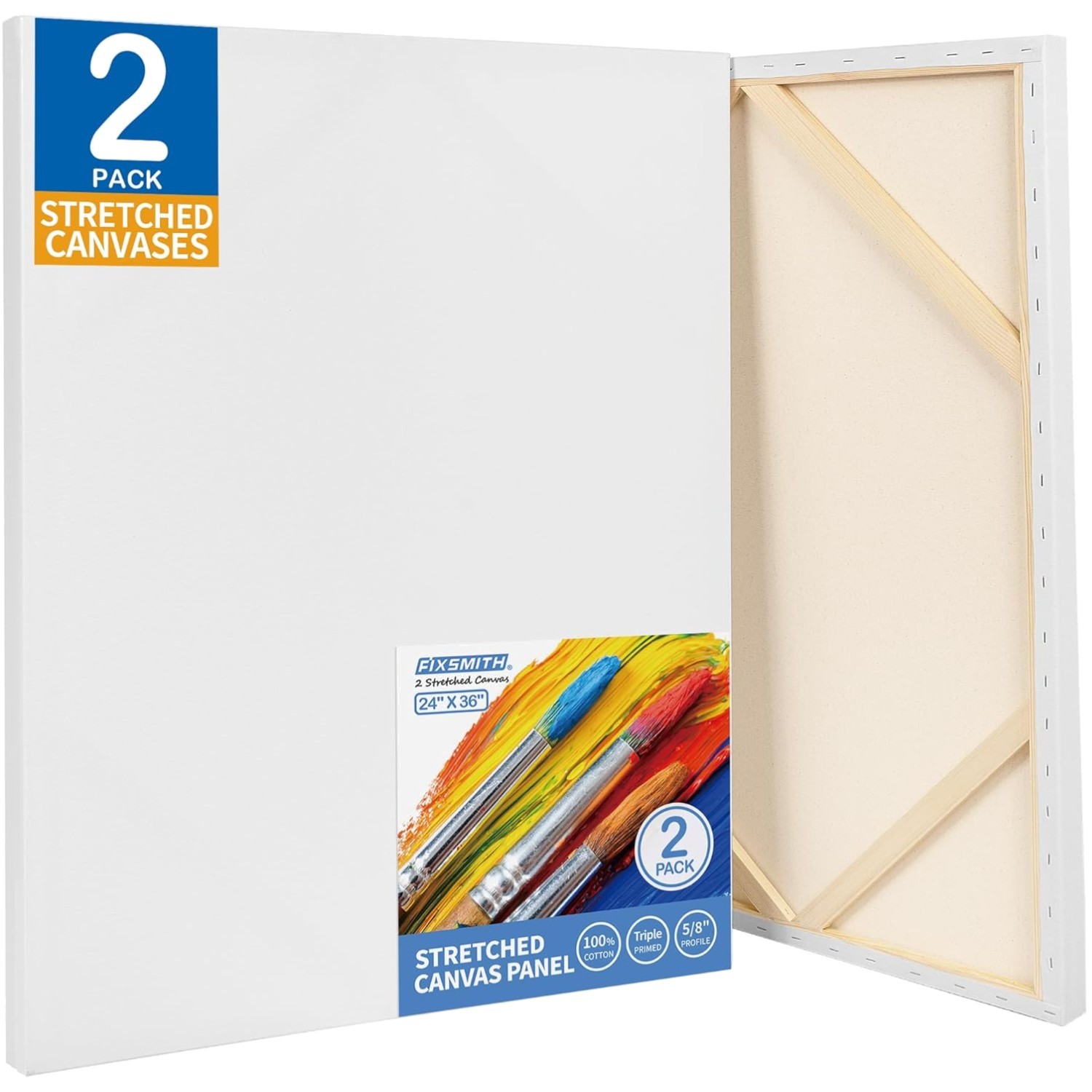 Value 2-Pack 24×36 Inch Primed Canvas – Triple Coated for Painting Masterpieces