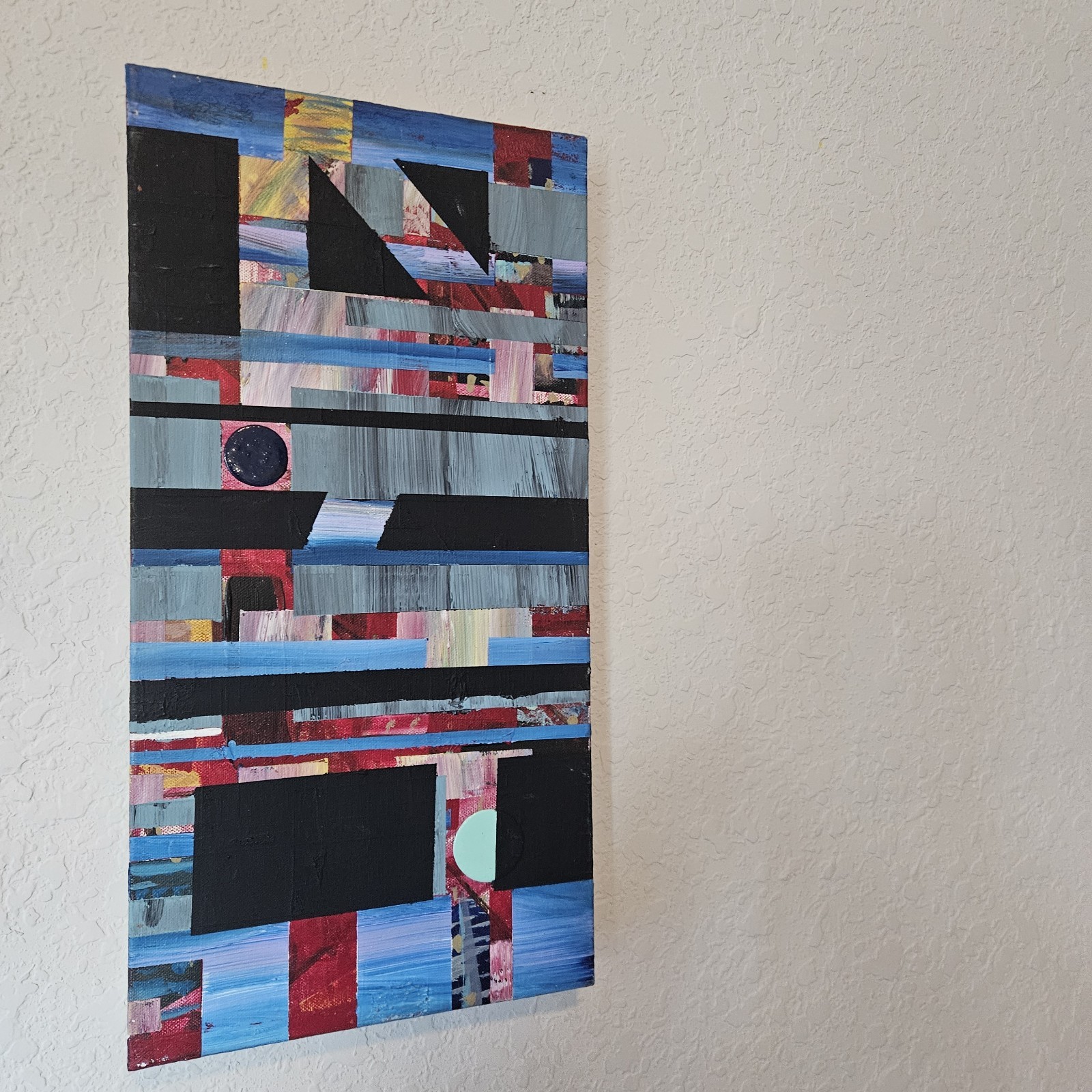 Unitled D009 By Philip Downer Original Painting Abstract Canvas 10X20 Geometric