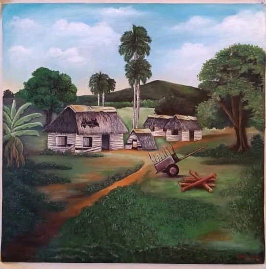Acrylic/Canvas by yanier pino «Donde today soy » cuban beautiful Art 45×45 cm