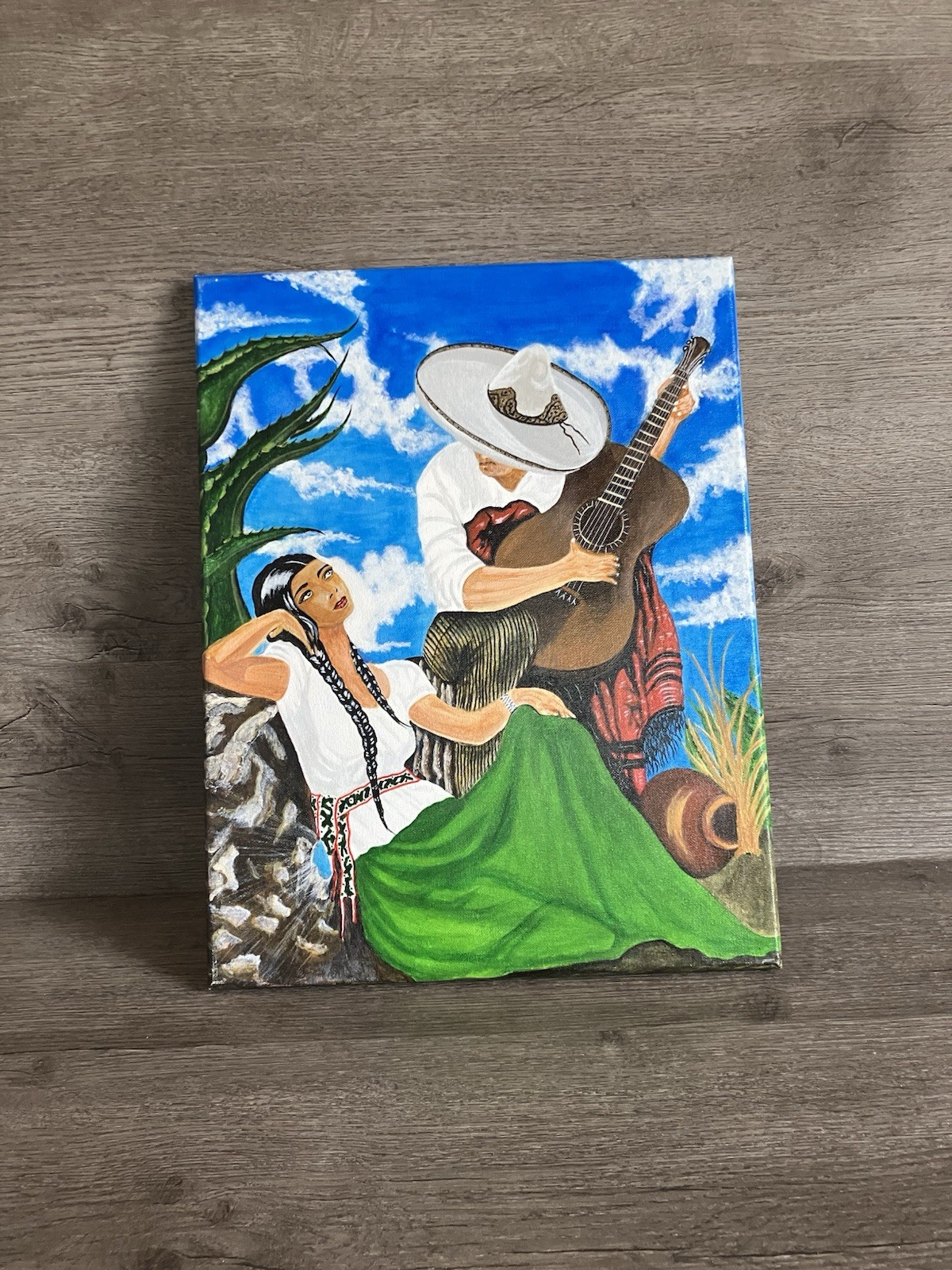 Original “the Serenade ” Acrylic Painting Prison Art Handmade Canvas Art