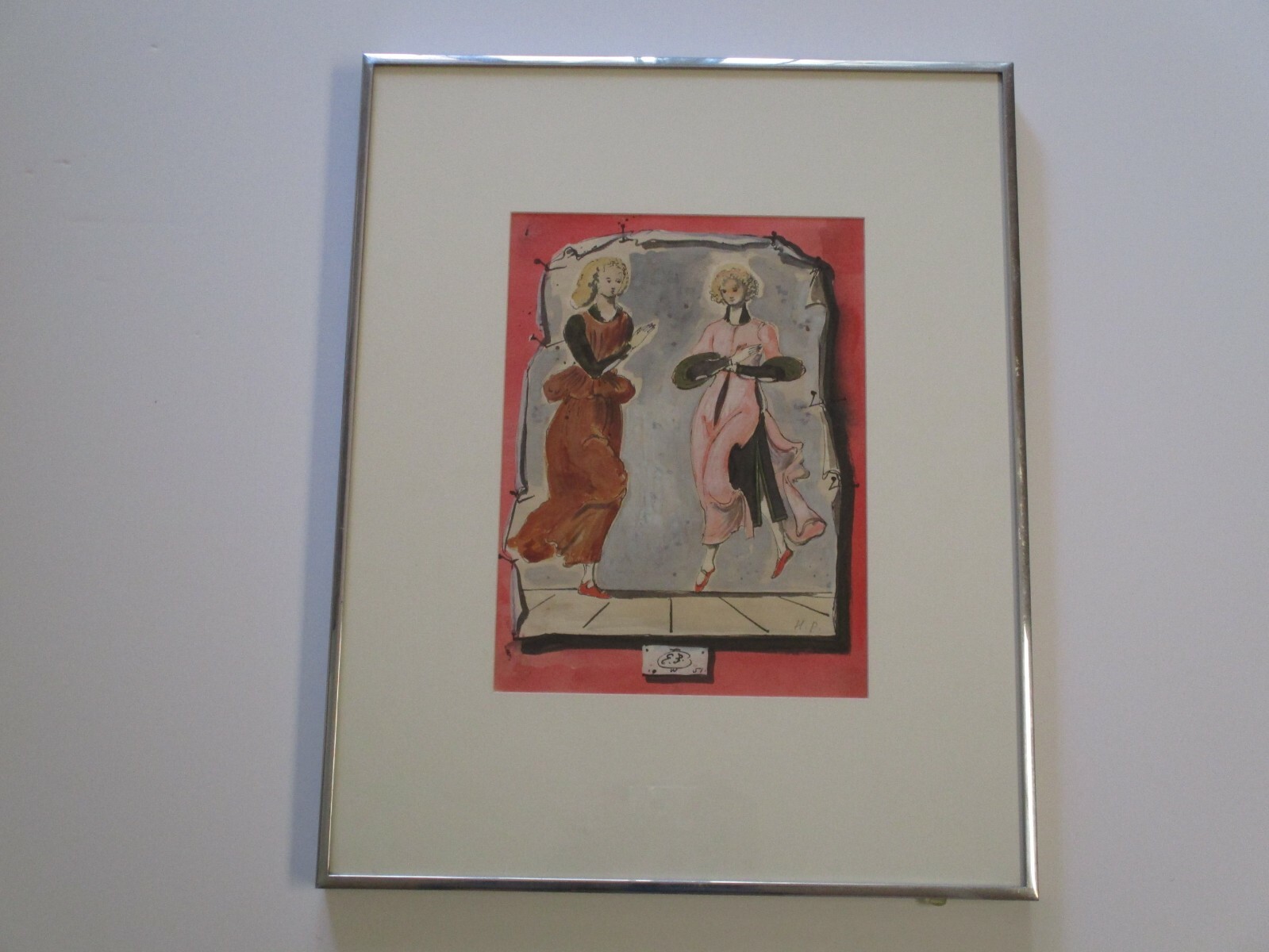 EUGENE BERMAN WATERCOLOR PAINTING PORTRAIT SURREALIST WPA MODERNISM PORTRAIT OLD
